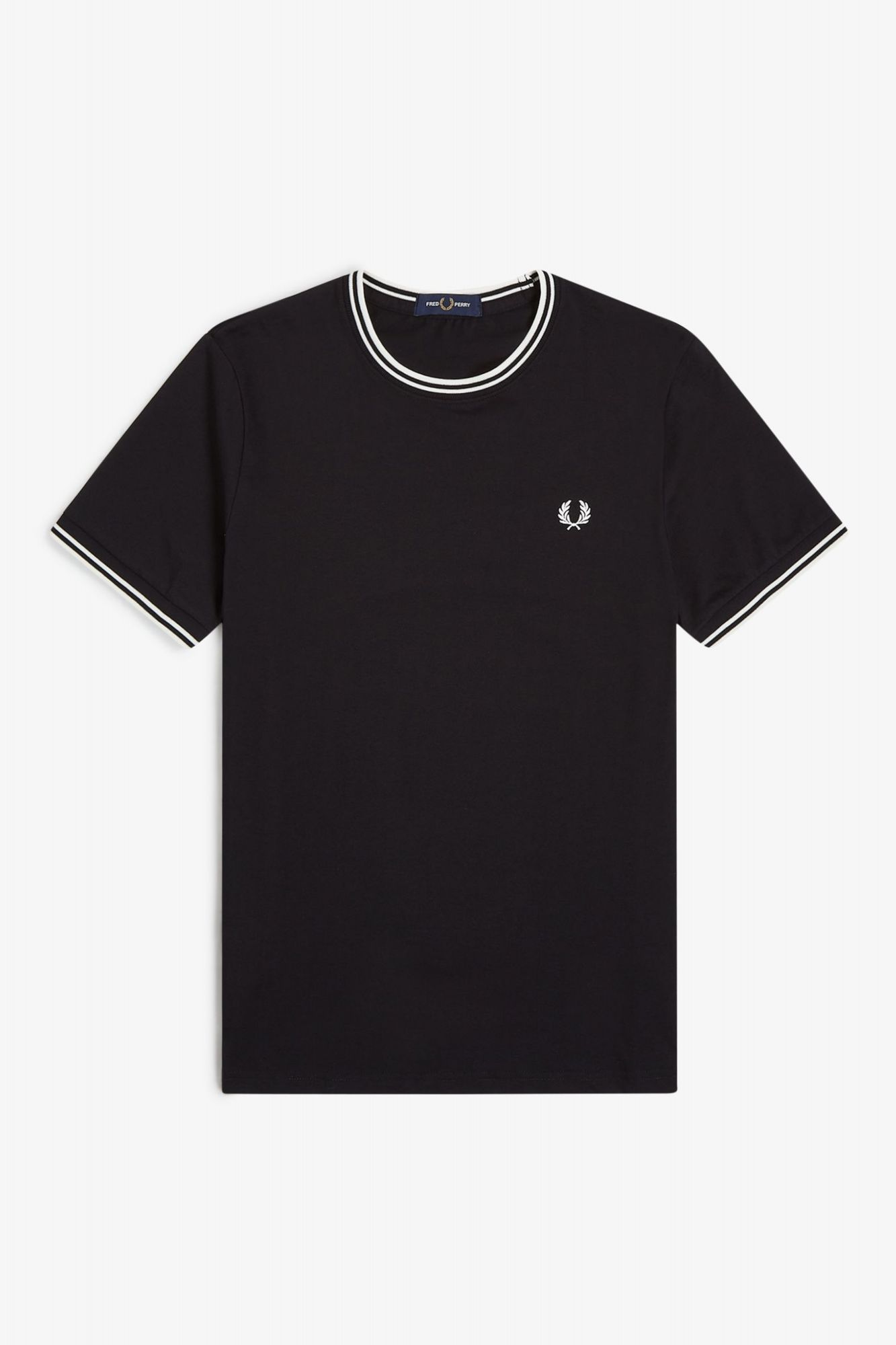 FRED PERRY TWIN TIPPED T-SHIRT en color NEGRO (2)