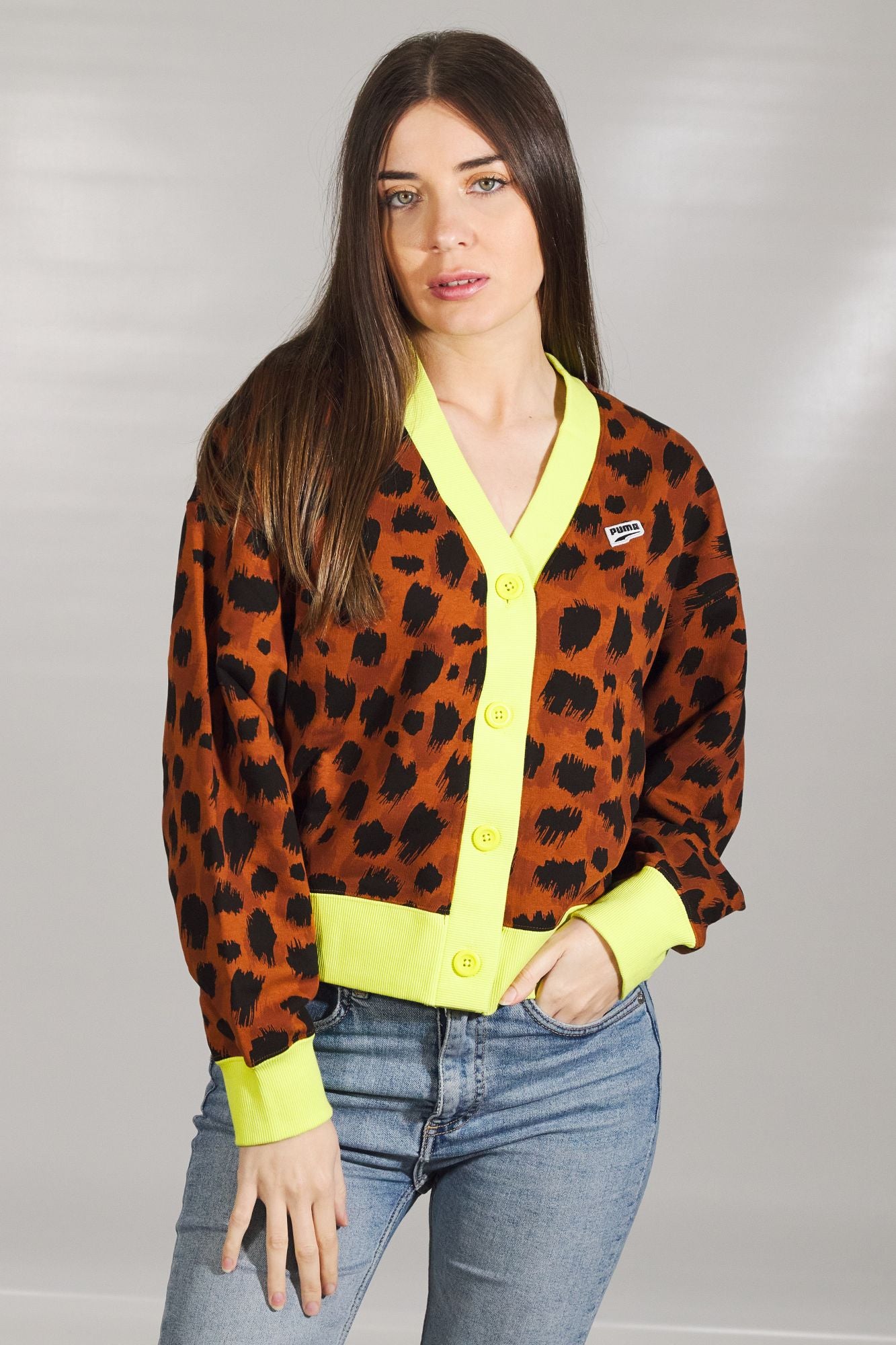 PUMA KITTEN CARDIGAN TR en color MARRON (1)