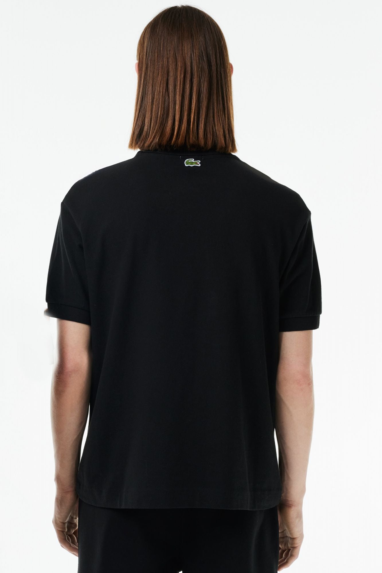 LACOSTE SHORT SLEEVED RIBBED COLLAR en color NEGRO (3)