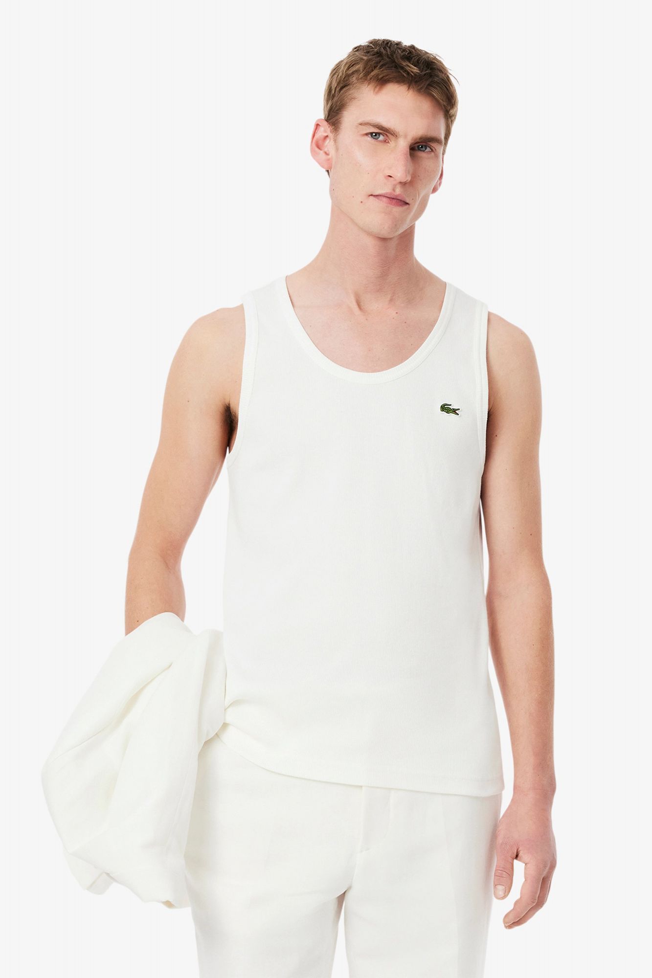 LACOSTE TEE SHIRT & TURTLE NECK en color BLANCO (1)
