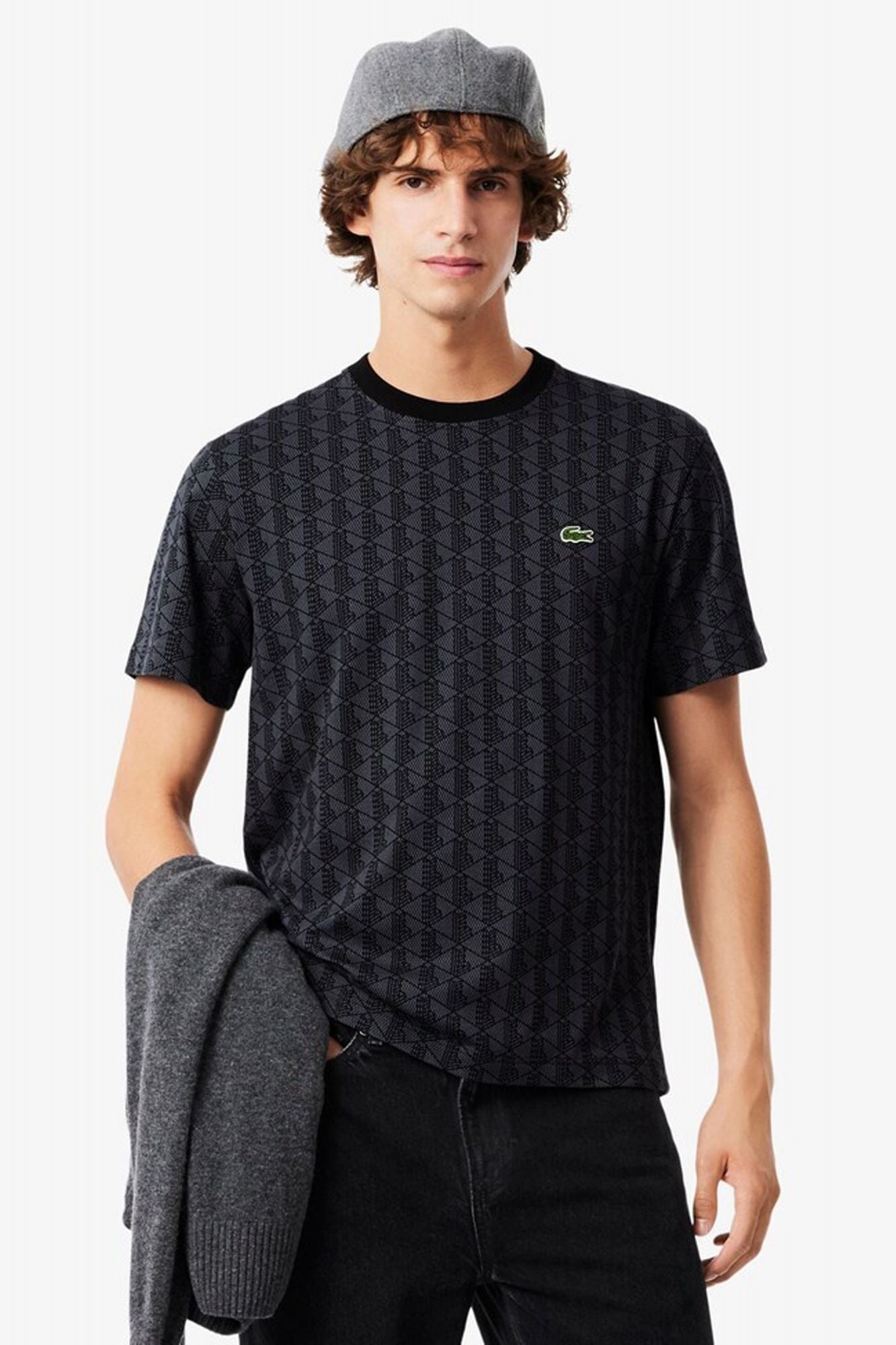 LACOSTE MONOGRAM T-SHIRT en color GRIS (1)