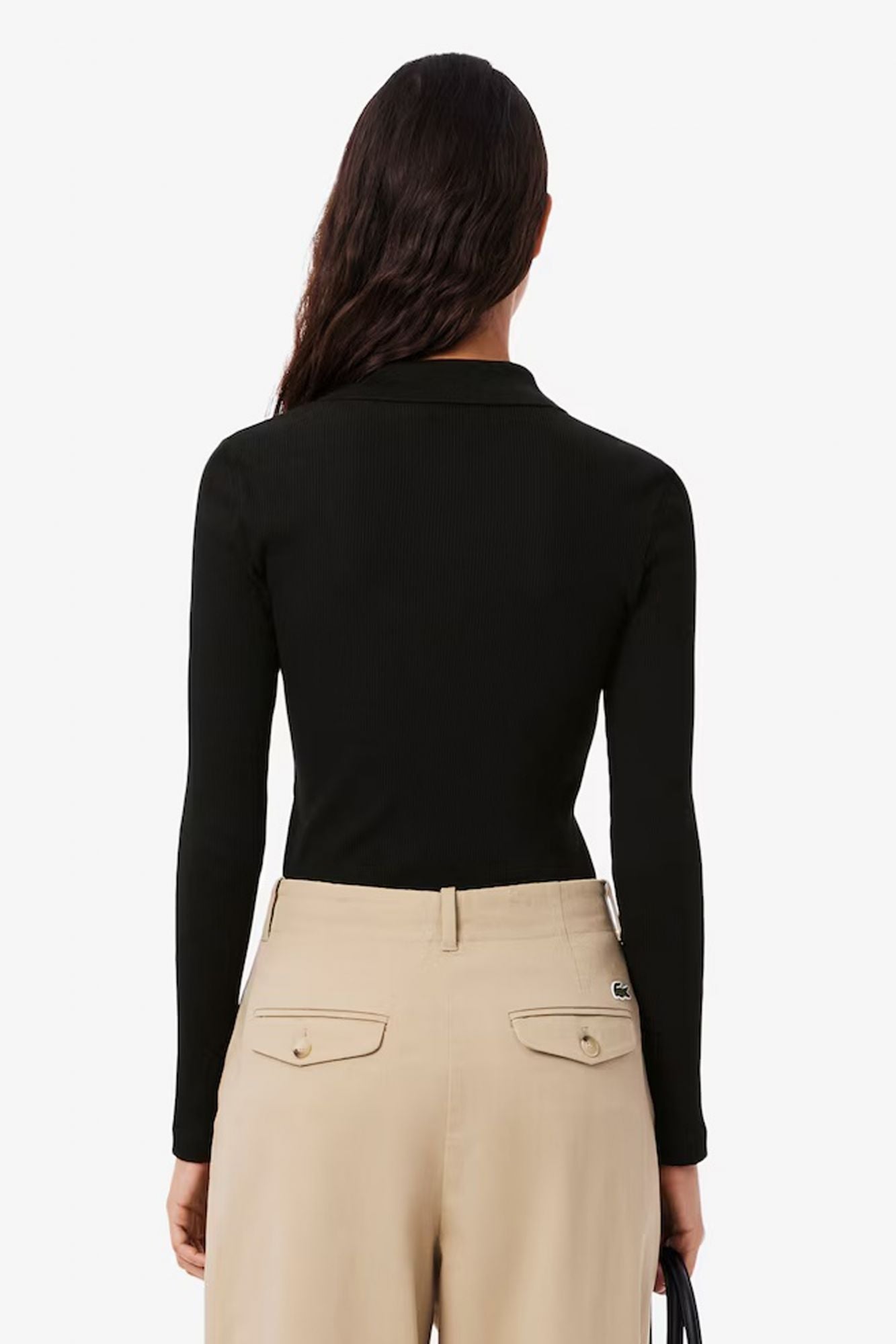 LACOSTE RIBBED COLLAR SHIRT en color NEGRO (3)