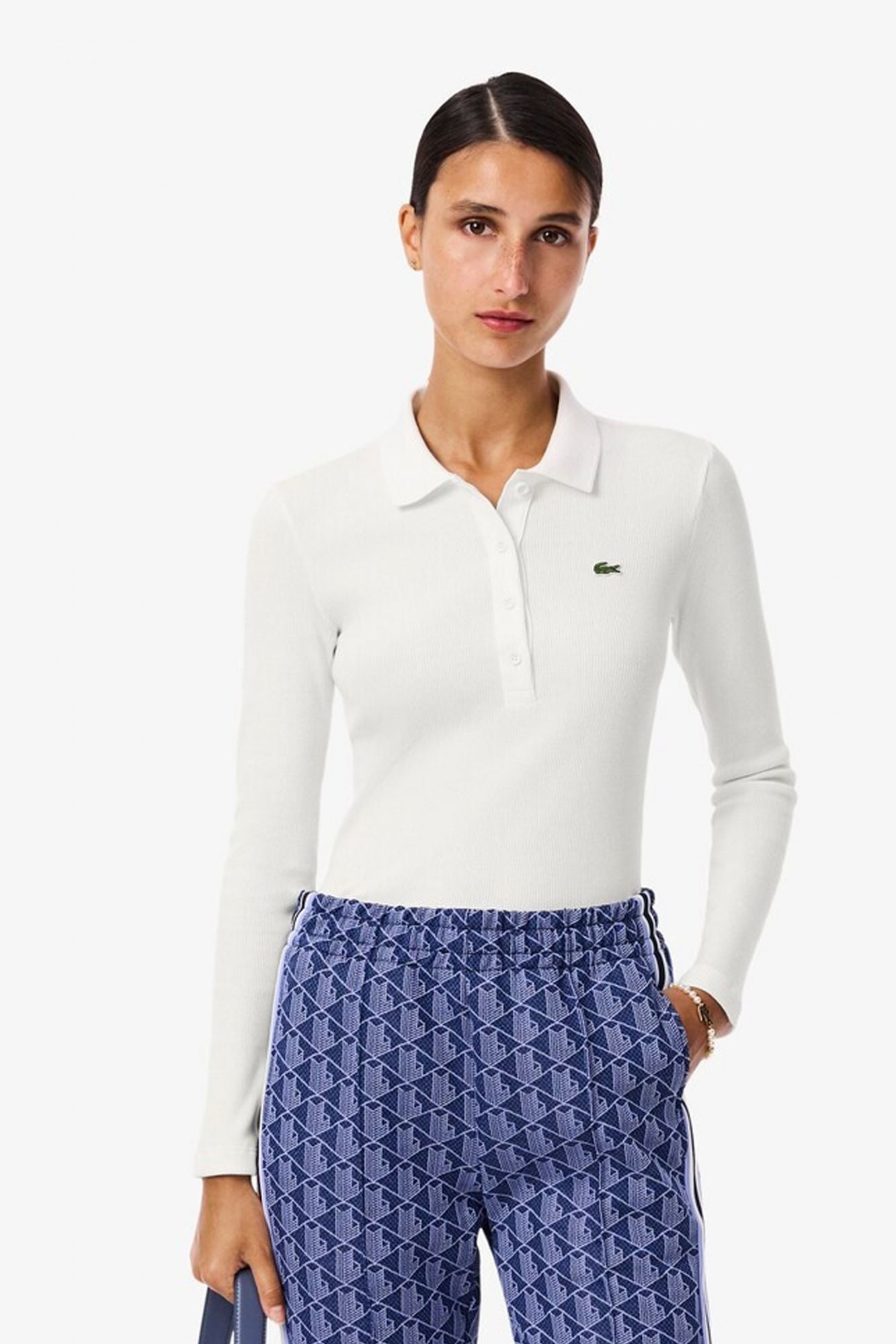 LACOSTE RIBBED COLLAR SHIRT en color BLANCO (1)