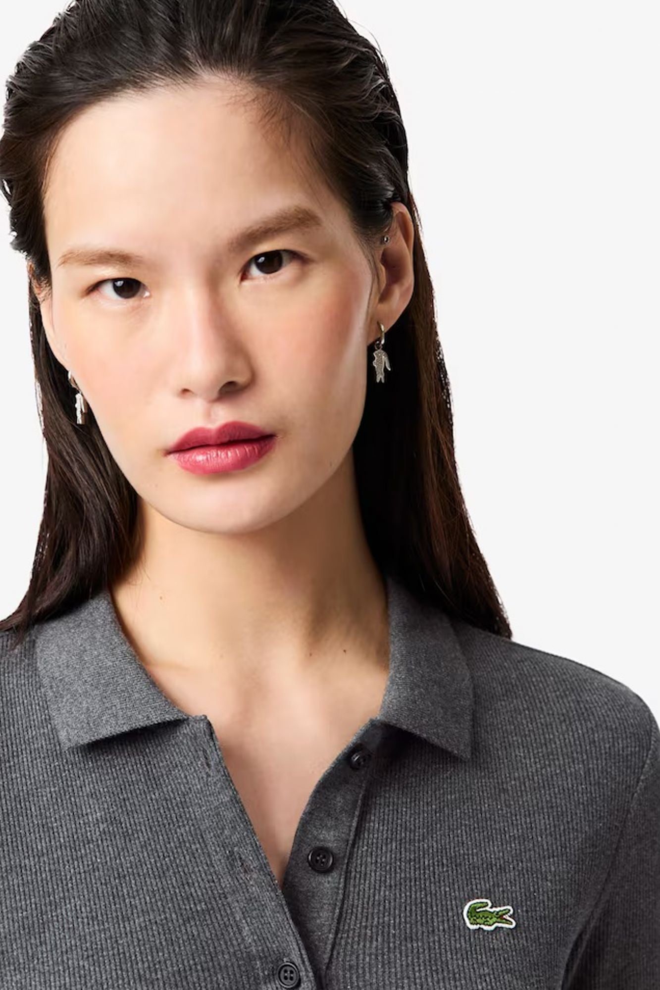 LACOSTE RIBBED COLLAR SHIRT en color GRIS (4)