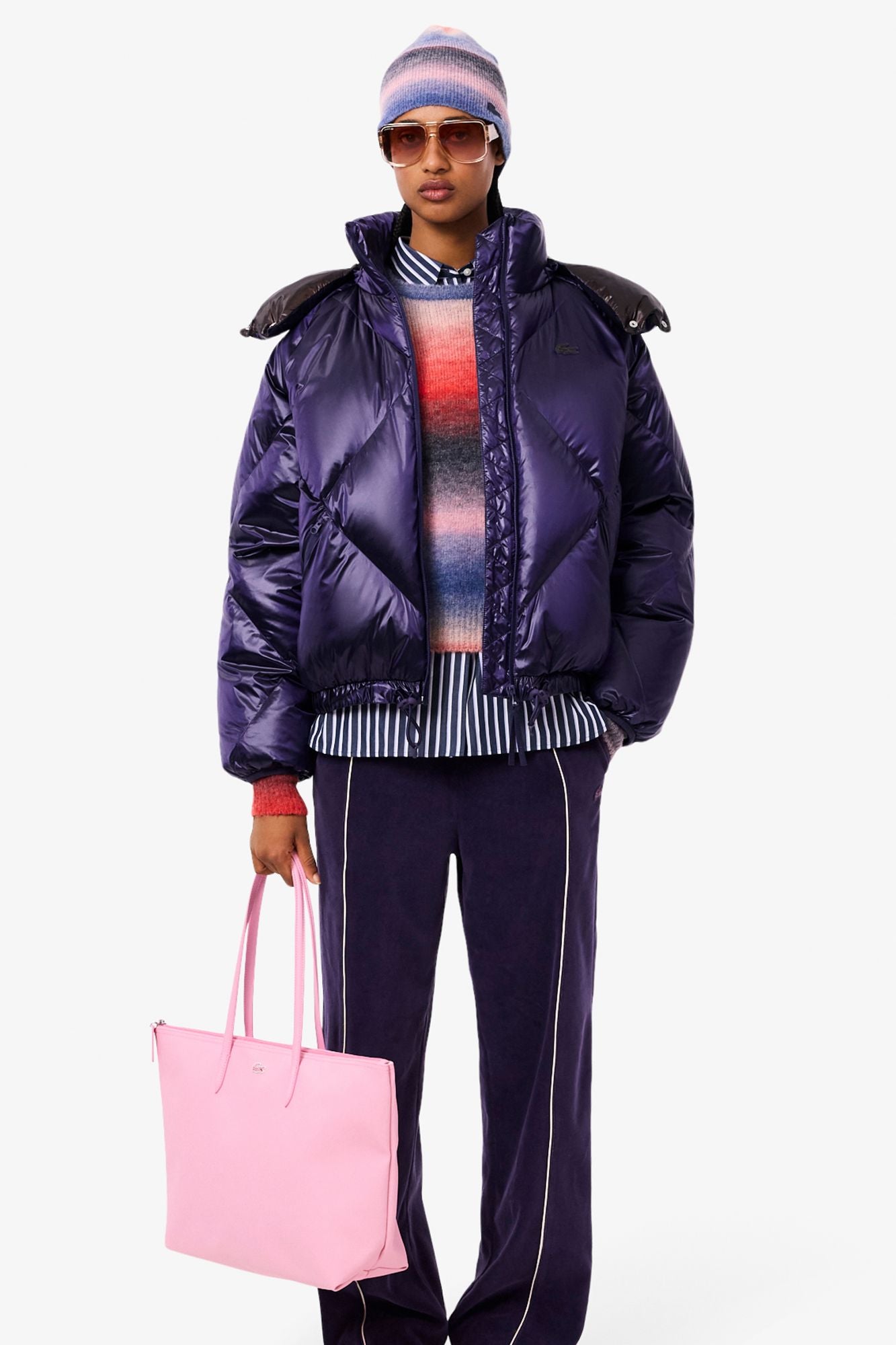 LACOSTE PADDED HOODED JACKET en color VIOLETA (4)