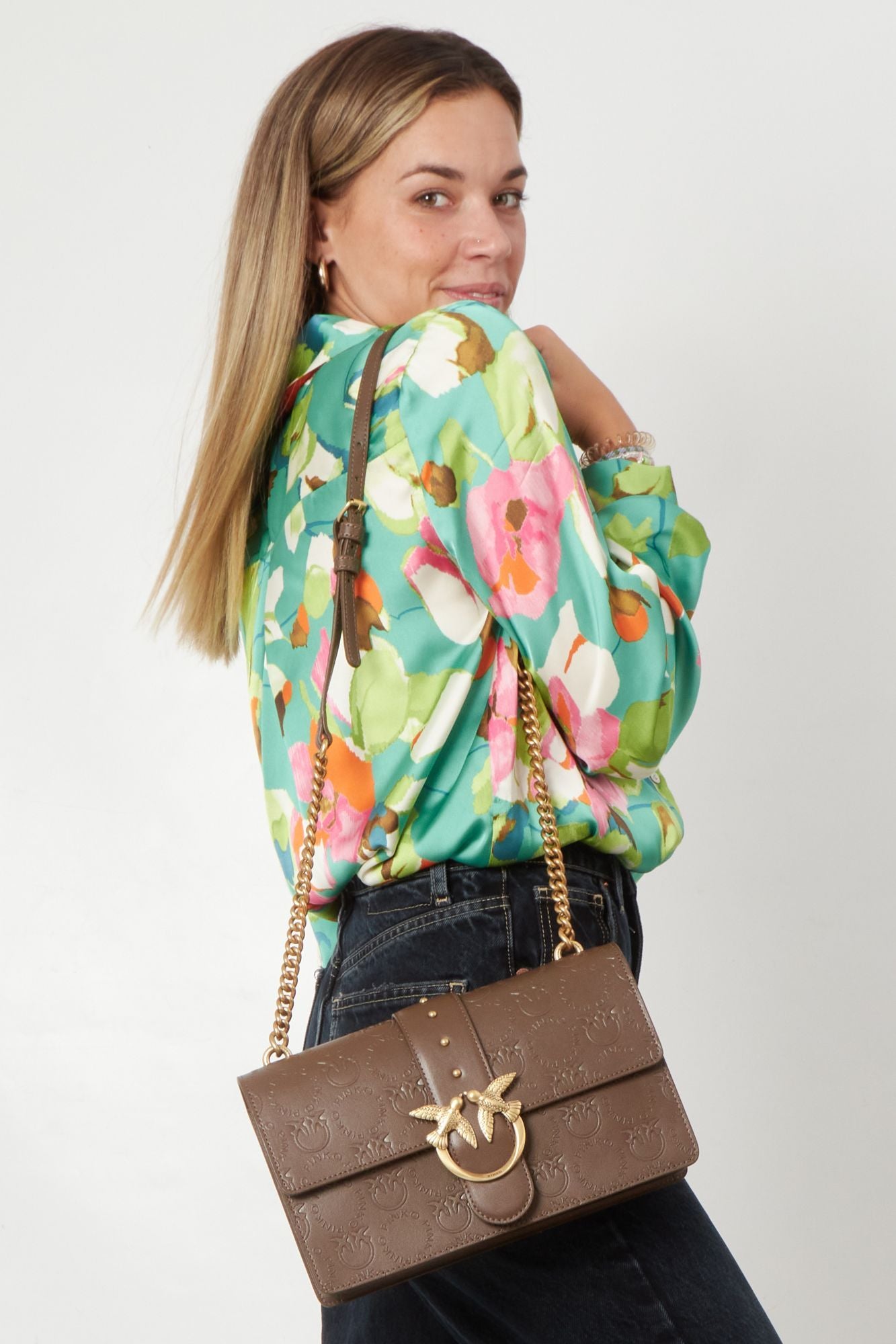 PINKO LOVE CLASSIC ICON NEW en color MARRON (1)