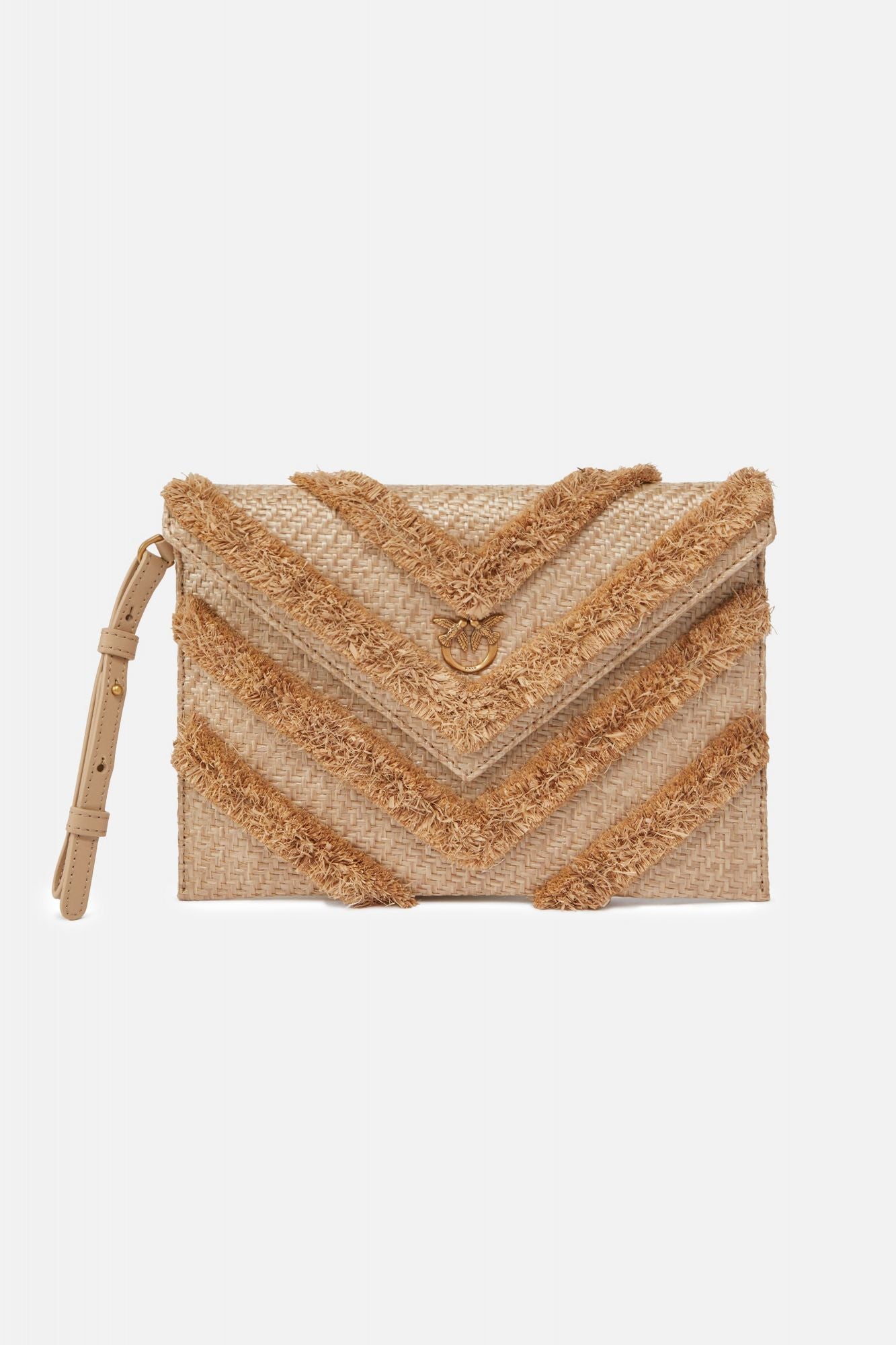 PINKO FLAT PURSE HANDLE en color BEIS (1)