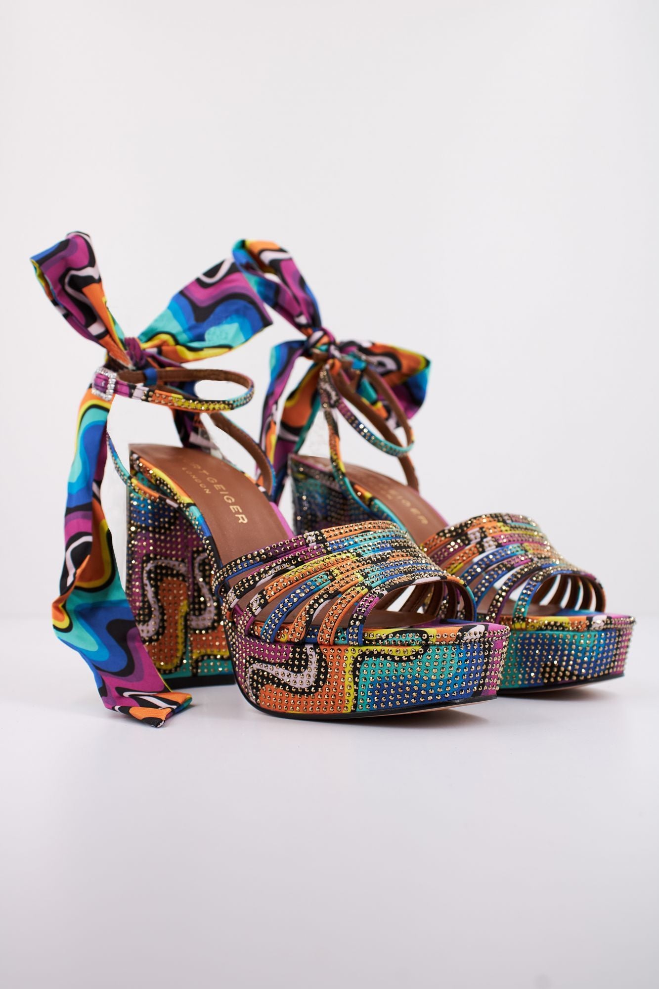 KURT GEIGER LONDON PIERRA ANKLE TIE PLATFO en color MULTICOLOR (2)