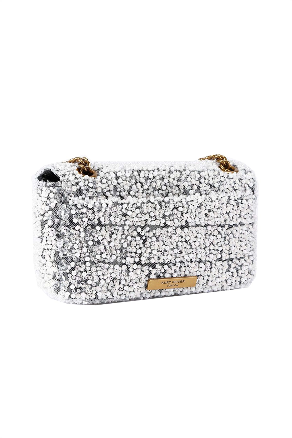 KURT GEIGER LONDON MINI PIMLICO BAG en color PLATA (2)