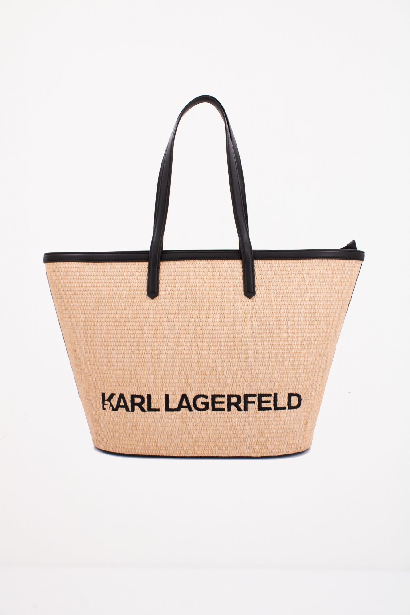 KARL LAGERFELD K/ESSENTIAL RAFFIA TOTE en color MARRON CLARO (1)