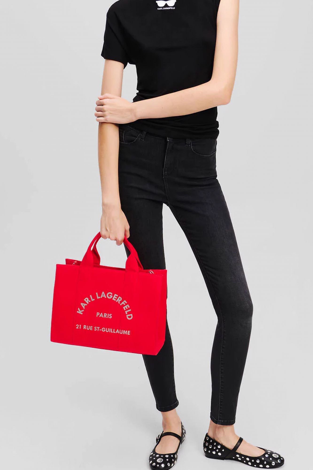 KARL LAGERFELD RSG SQUARE MEDIUM TOTE en color ROJO (5)