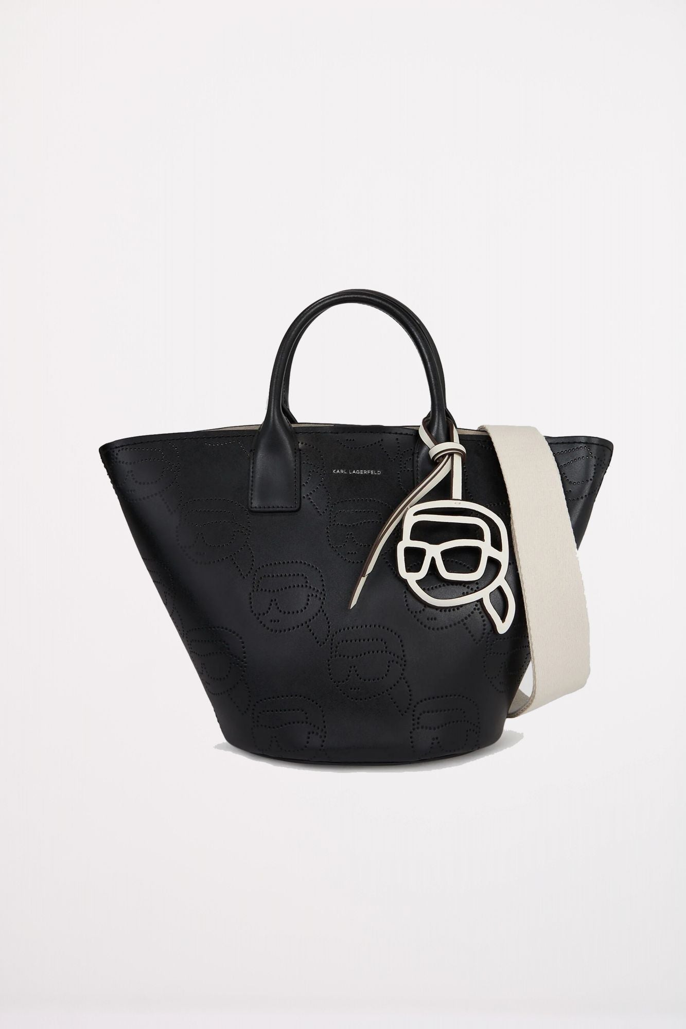KARL LAGERFELD IKON LEATHER PERF TULIP TO en color NEGRO (1)