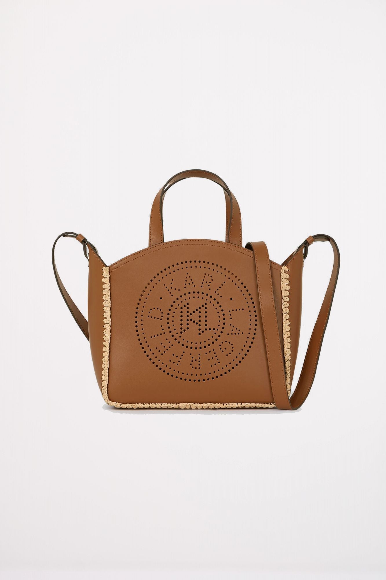 KARL LAGERFELD CIRCLE SM TOTE RAFFIA WHIP en color MARRON (1)
