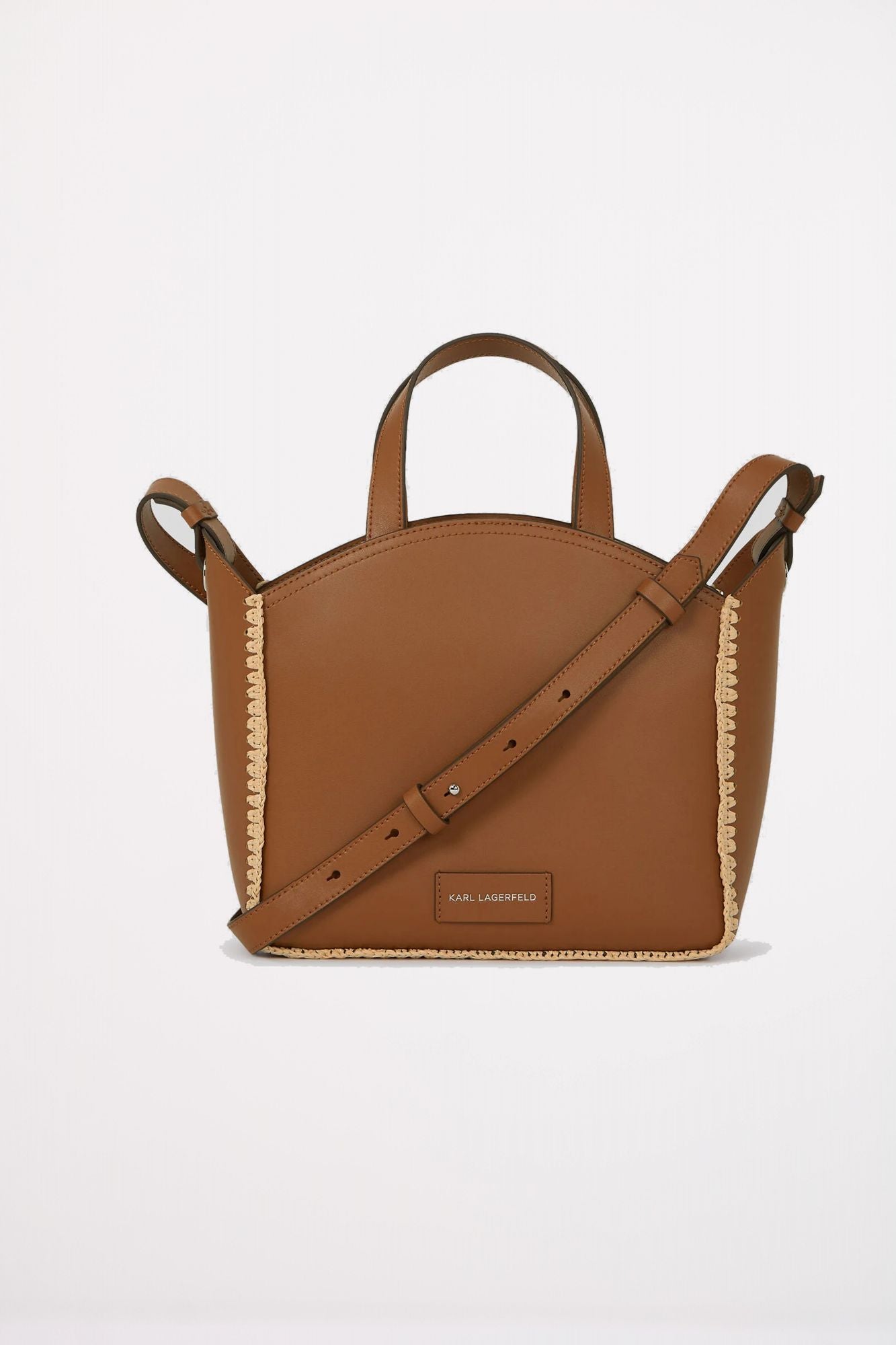 KARL LAGERFELD CIRCLE SM TOTE RAFFIA WHIP en color MARRON (2)