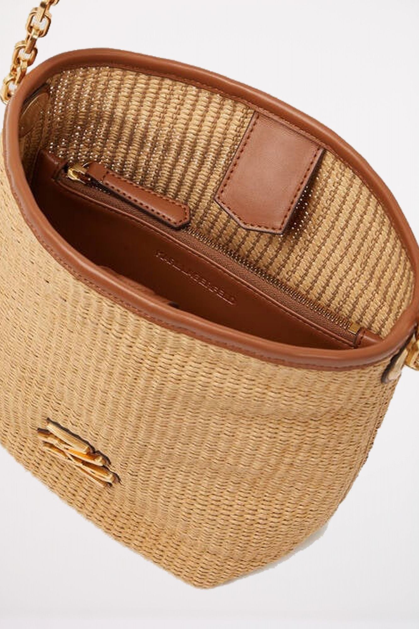 KARL LAGERFELD K AUTOGRAPH SM BUCKET RAFF en color MARRON CLARO (2)
