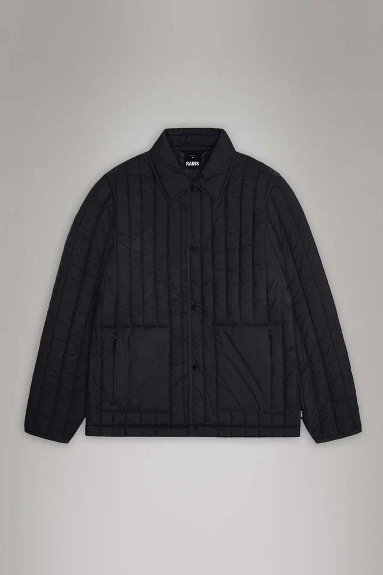 RAINS BANJA LINER OVERSHIRT T1 en color NEGRO (2)