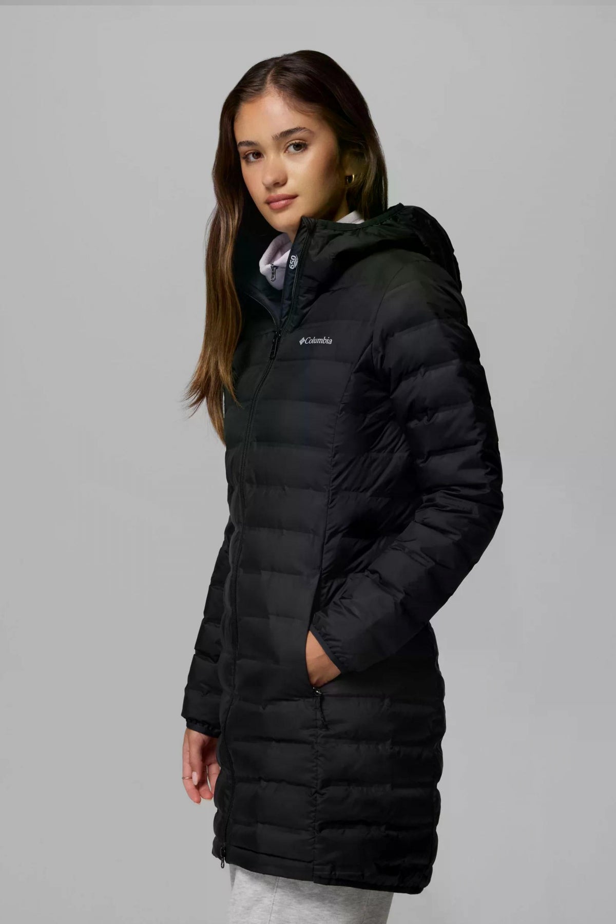 COLUMBIA LAKE 22 II DOWN LONG HOOD en color NEGRO (3)