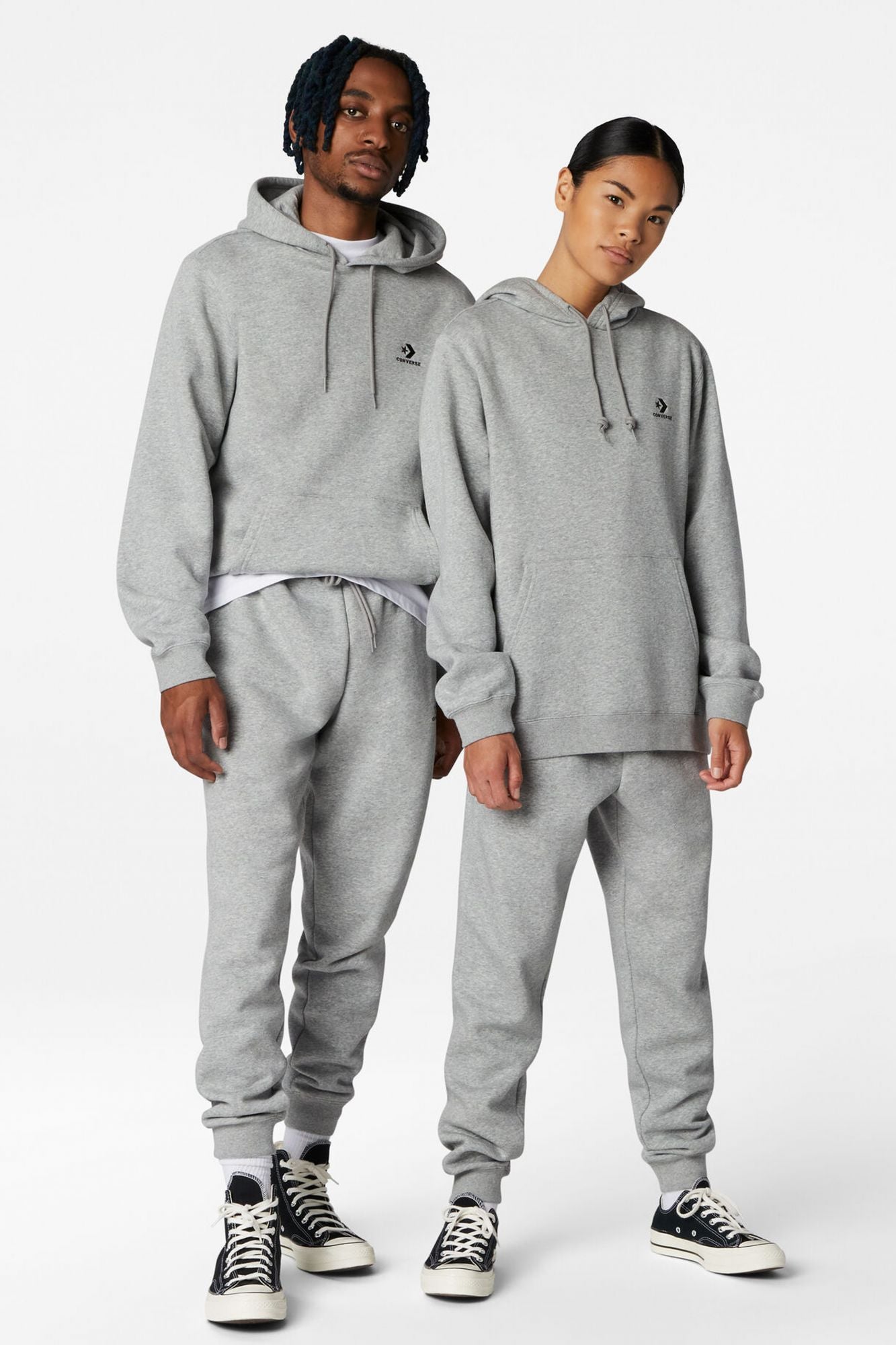 CONVERSE STAR CHEVRON HOODIE BB en color GRIS (4)