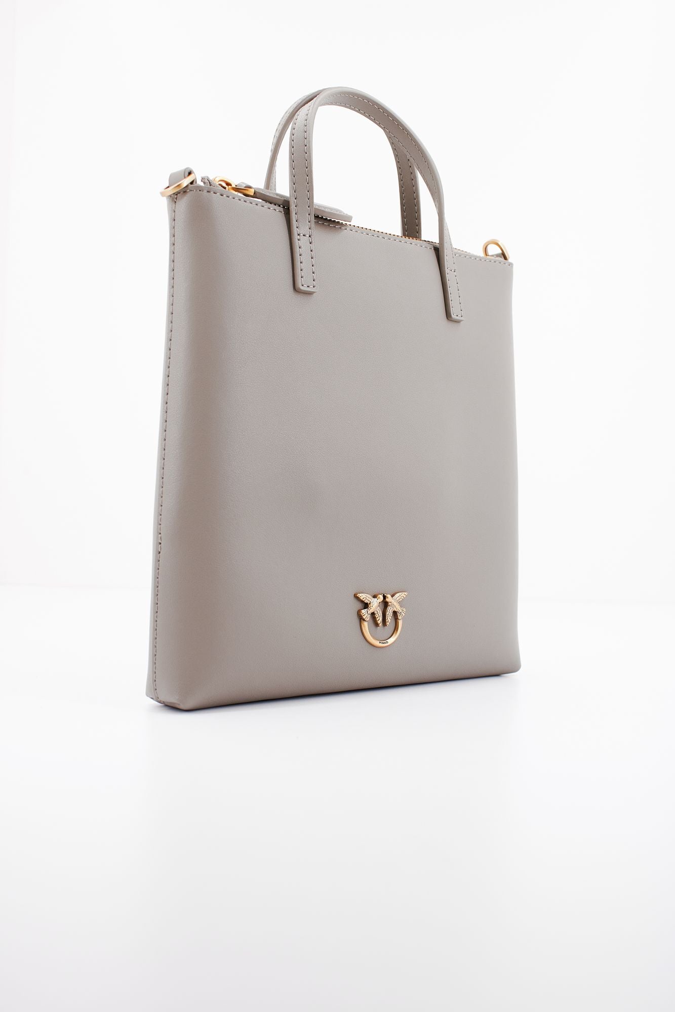 PINKO MINI SHOPPER VITELLO SE en color GRIS (2)