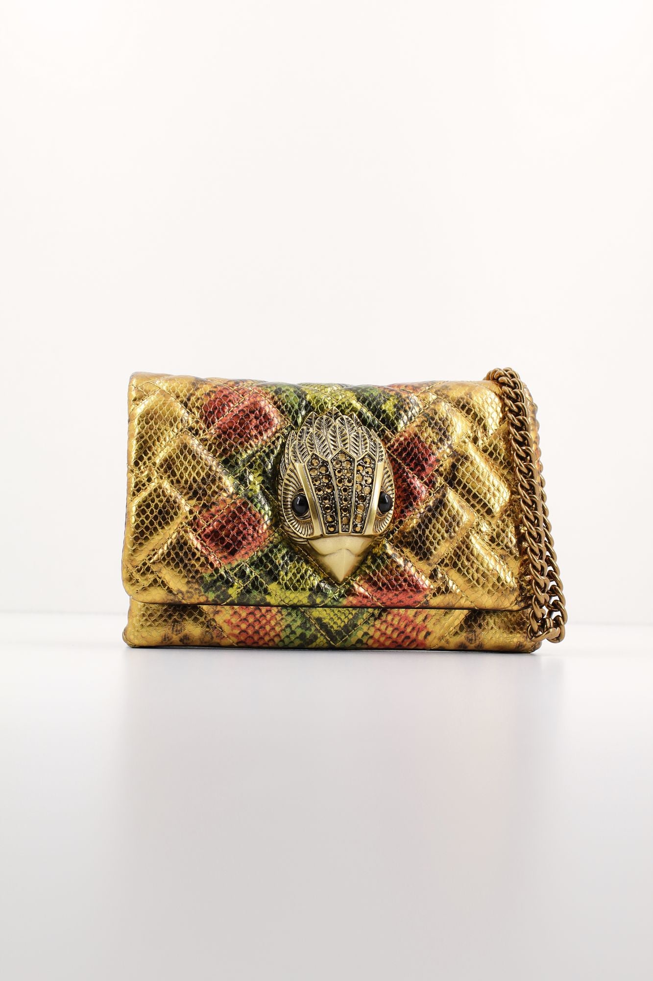 KURT GEIGER LONDON LEATHER MINI KENSINGTON en color BRONCE (1)