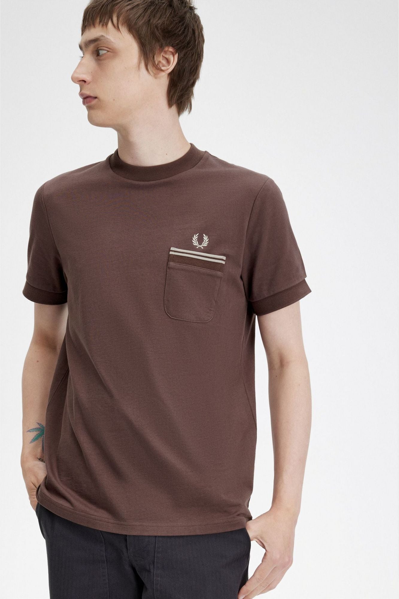 FRED PERRY LOOPBACK JERSEY POCKET en color BURDEOS (4)