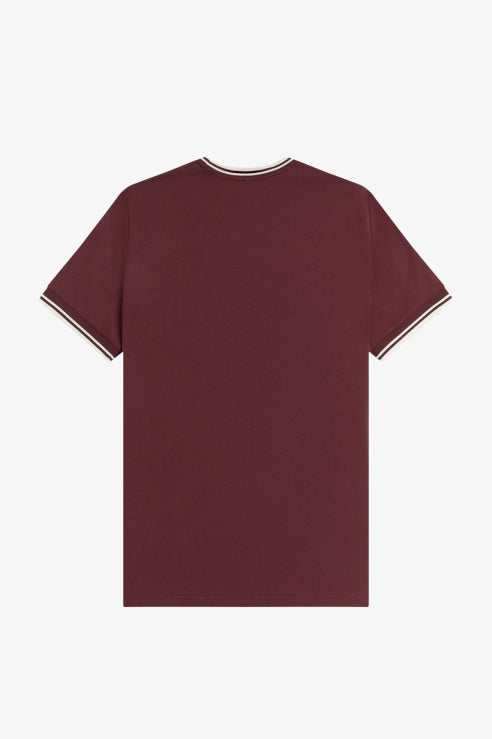 FRED PERRY  TWIN TIPPED T-SHIRT en color BURDEOS (2)