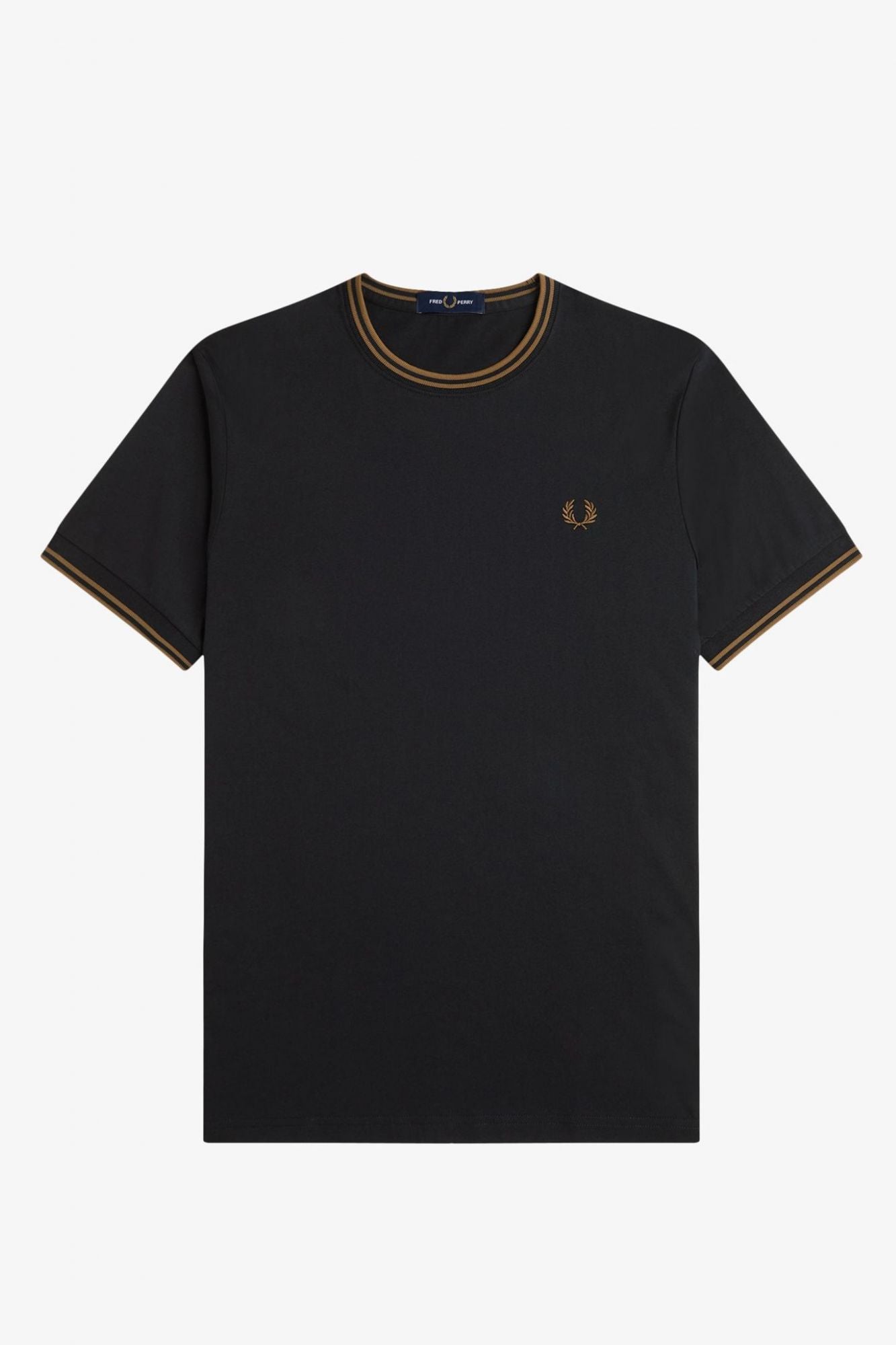 FRED PERRY  TWIN TIPPED T-SHIRT en color NEGRO (2)