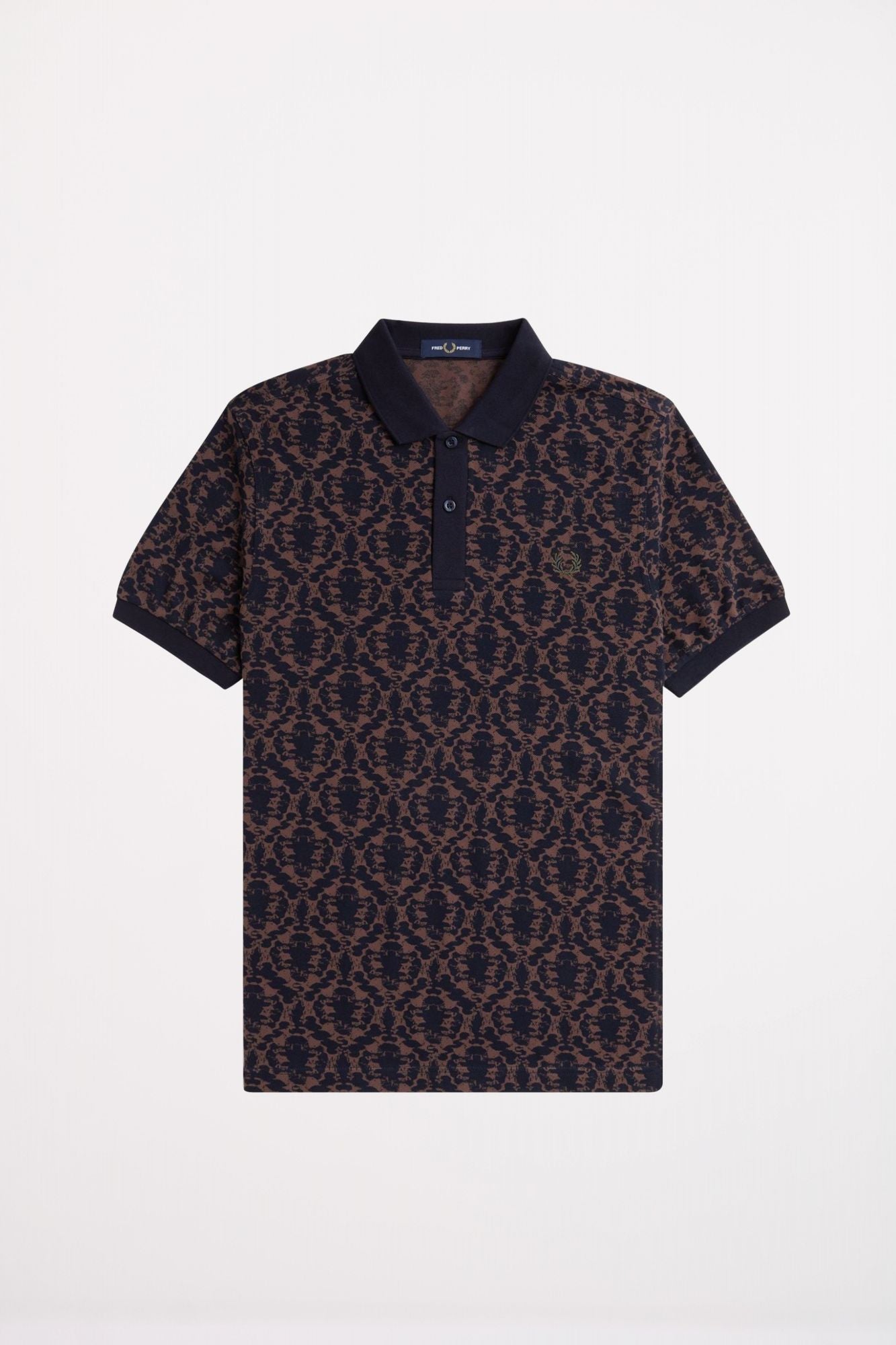 FRED PERRY REPEAT PRINT POLO SHIRT en color AZUL (2)