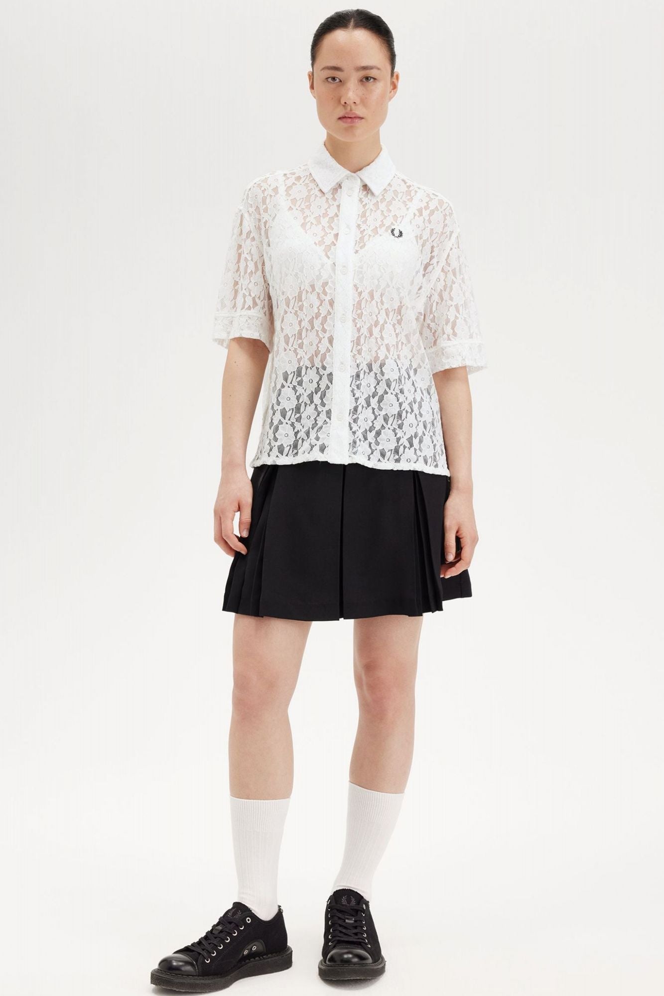 FRED PERRY  LACE SHIRT en color BLANCO (4)