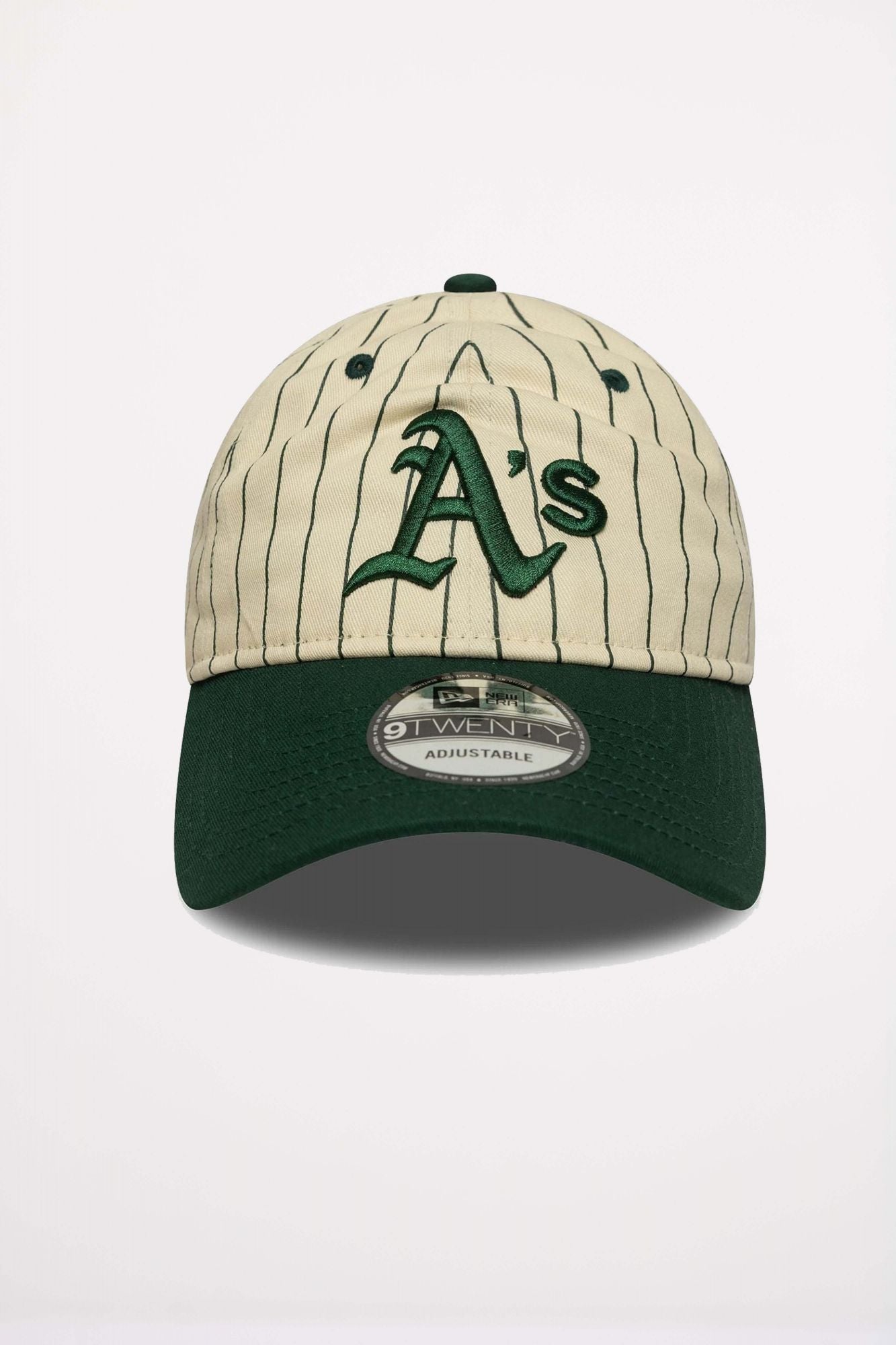 NEW ERA OAKLAND ATHLETICS MLB PINSTRIPE DARK GREEN 9TWENTY  en color BEIS (2)