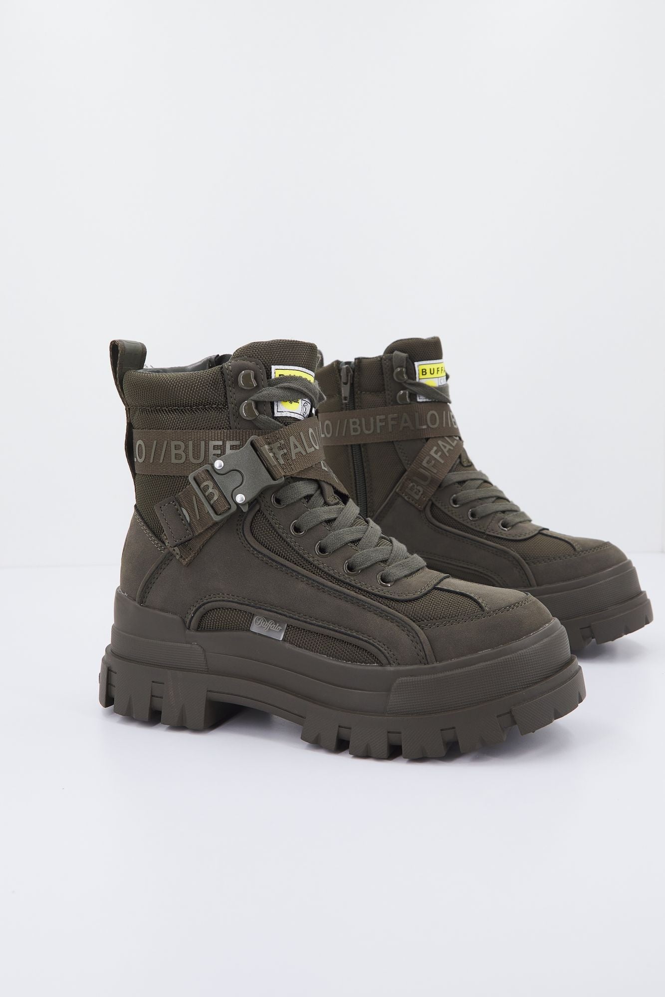 BUFFALO  ASPHA COM1 LACEUP MID en color VERDE (1)