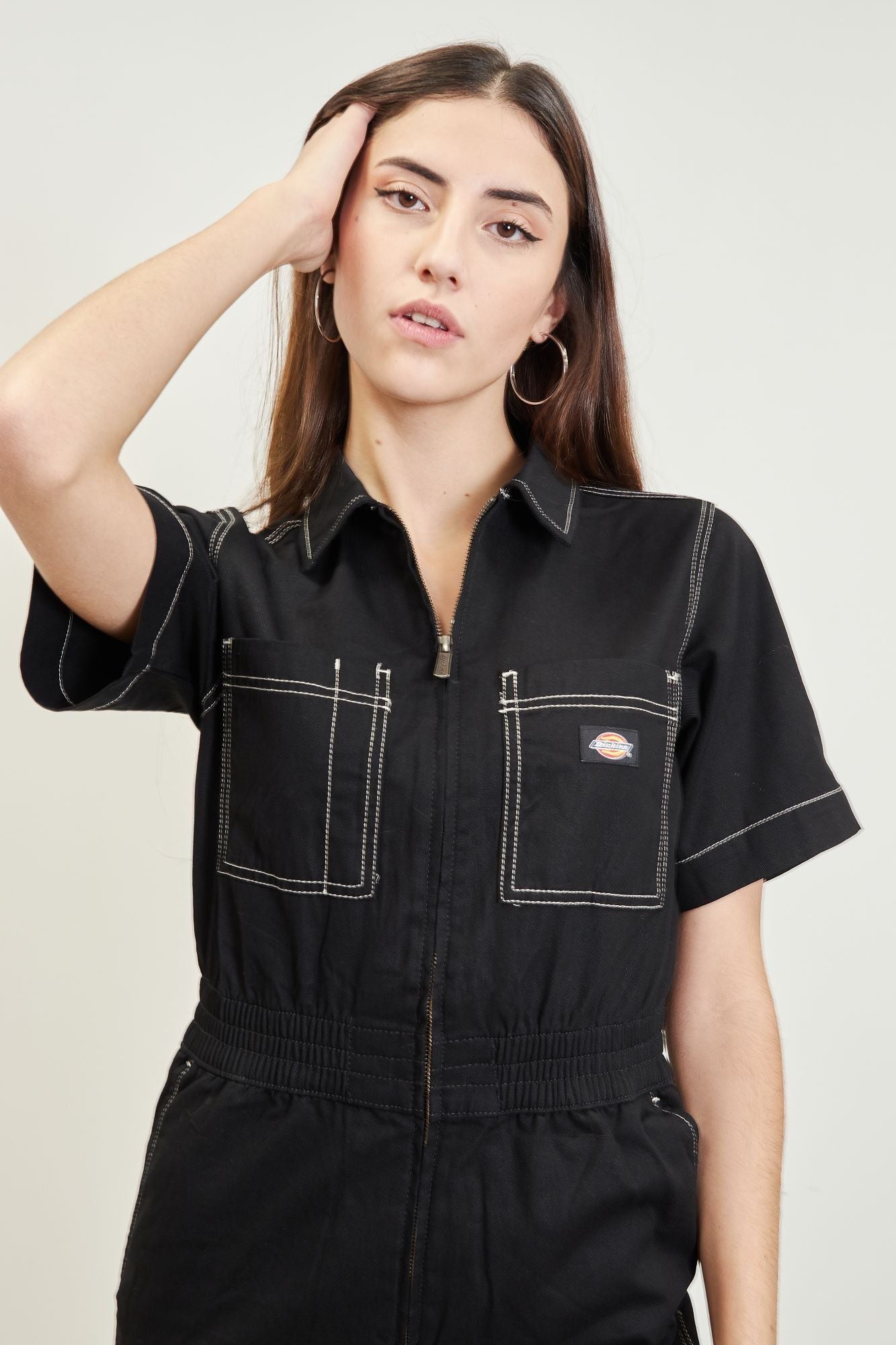 DICKIES FLORALA COVERALL en color NEGRO (2)