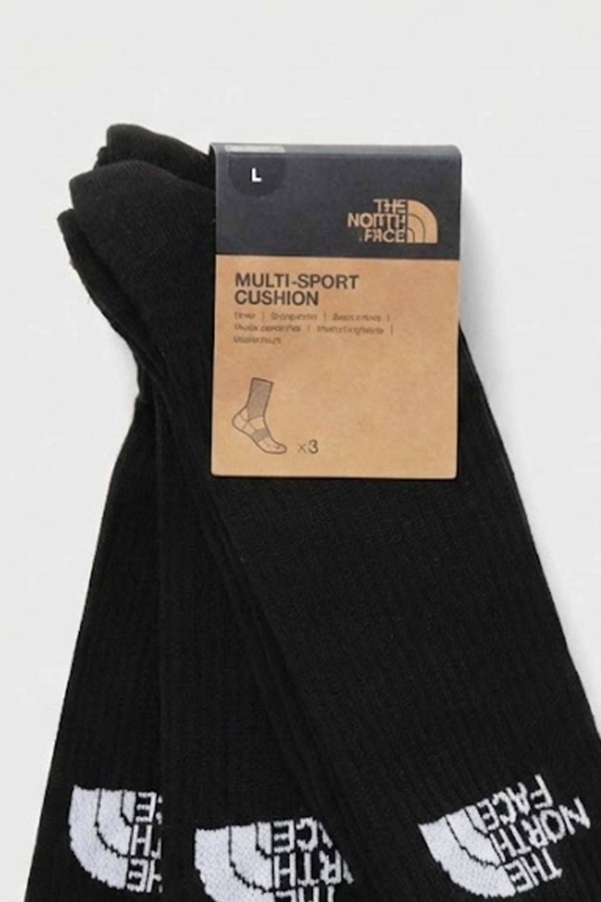 THE NORTH FACE MLSPRT SOCK CSH CREW 3  en color NEGRO (3)