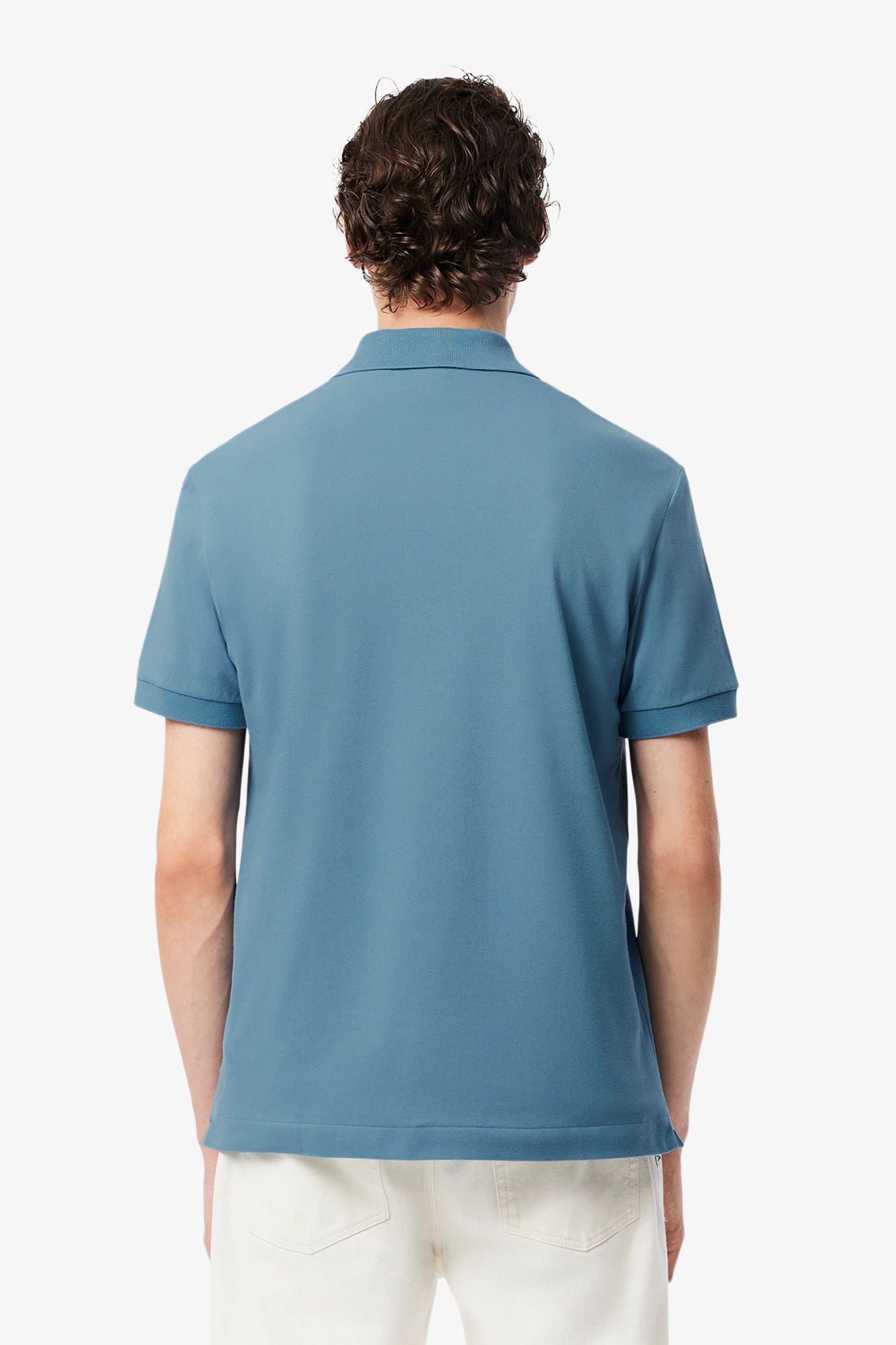 LACOSTE L1212 SHORT SLEEVED RIBBED COLLAR S en color AZUL (3)