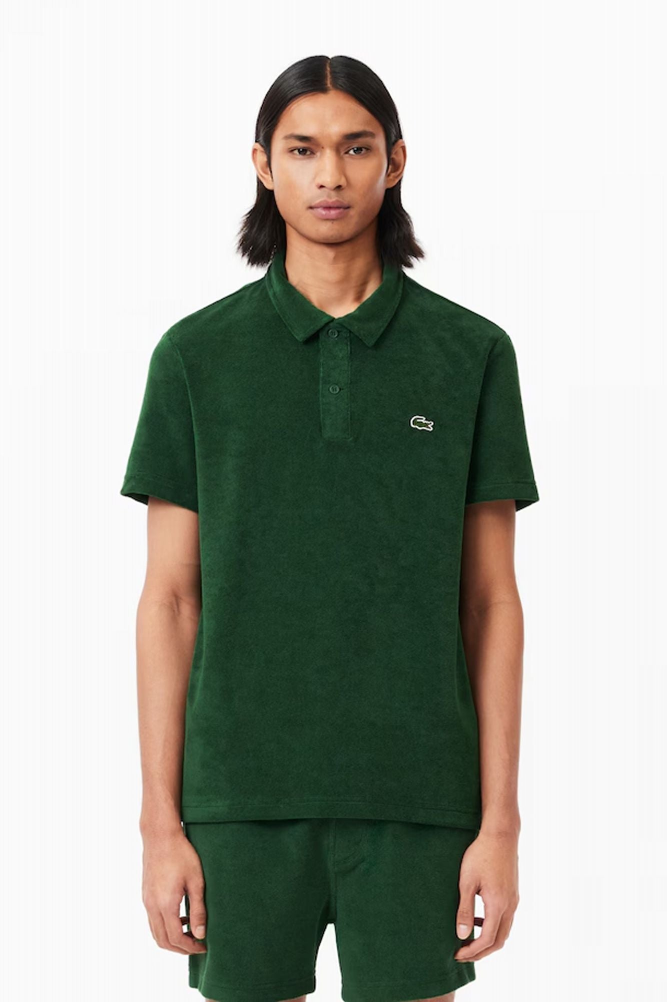 LACOSTE SLEEVED RIBBED COLLAR en color VERDE (1)