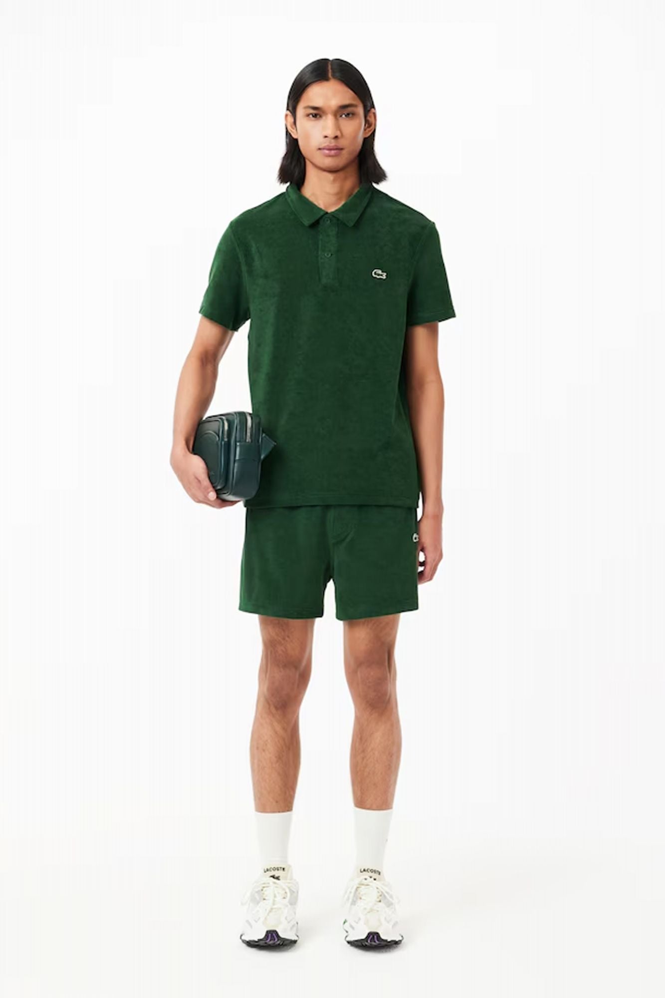 LACOSTE SLEEVED RIBBED COLLAR en color VERDE (4)