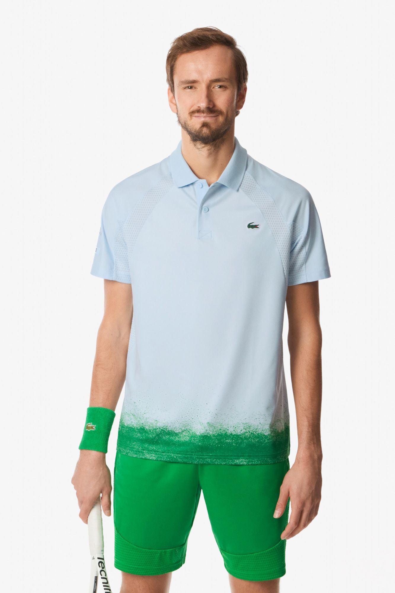 LACOSTE  SHORT SLEEVED RIBBED COLLAR en color AZUL (1)