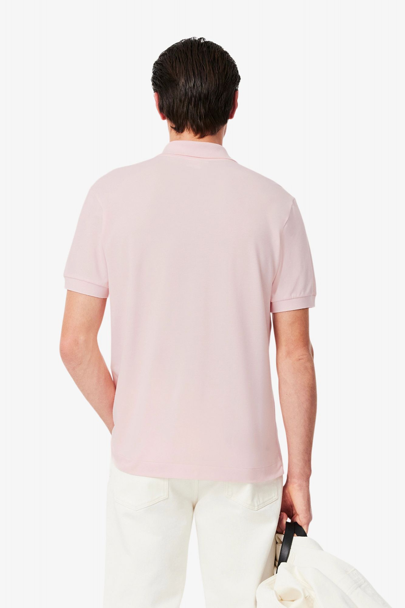 LACOSTE  SHORT SLEEVED RIBBED COLLAR en color ROSA (3)