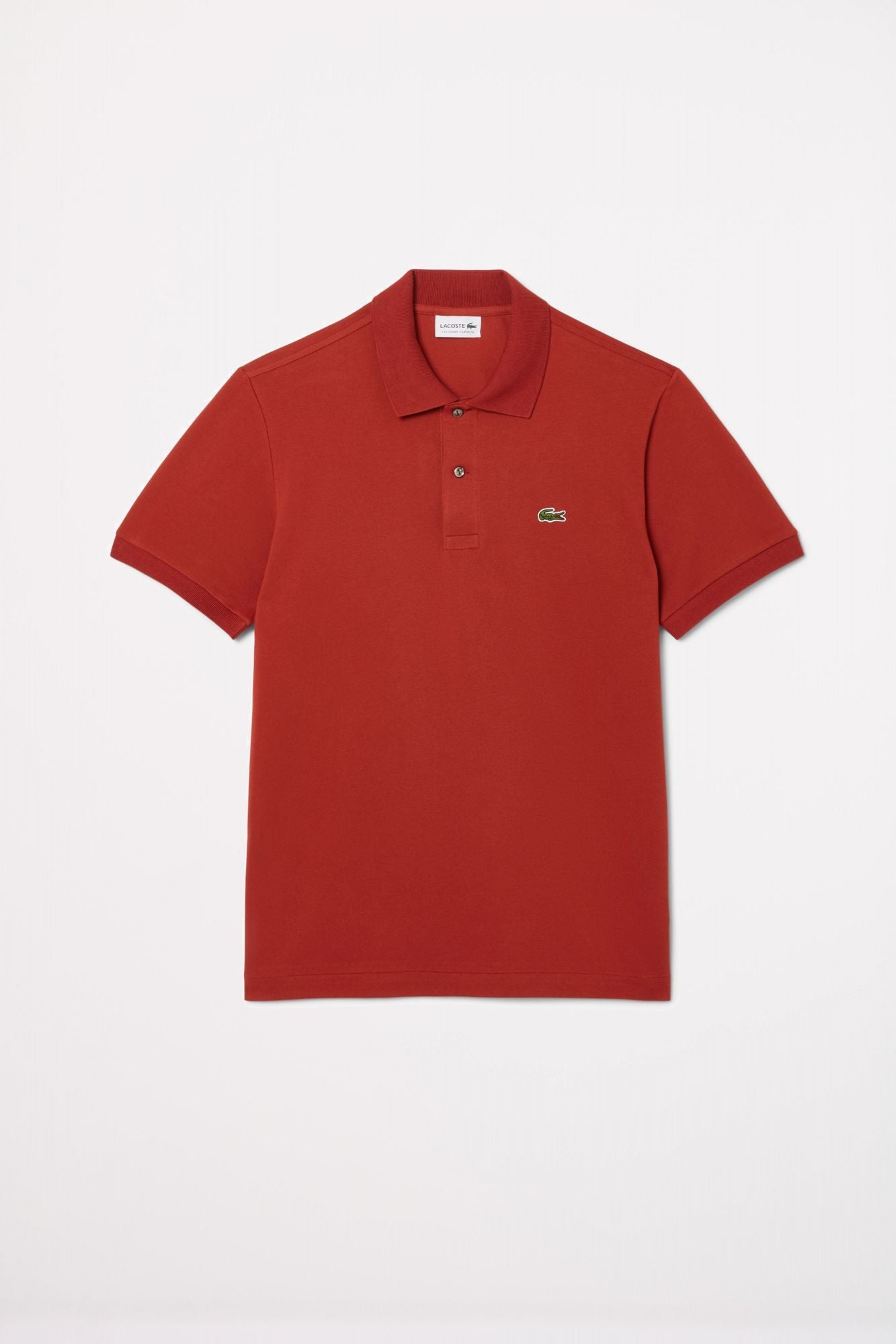 LACOSTE  SHORT SLEEVED RIBBED COLLAR en color ROJO (2)