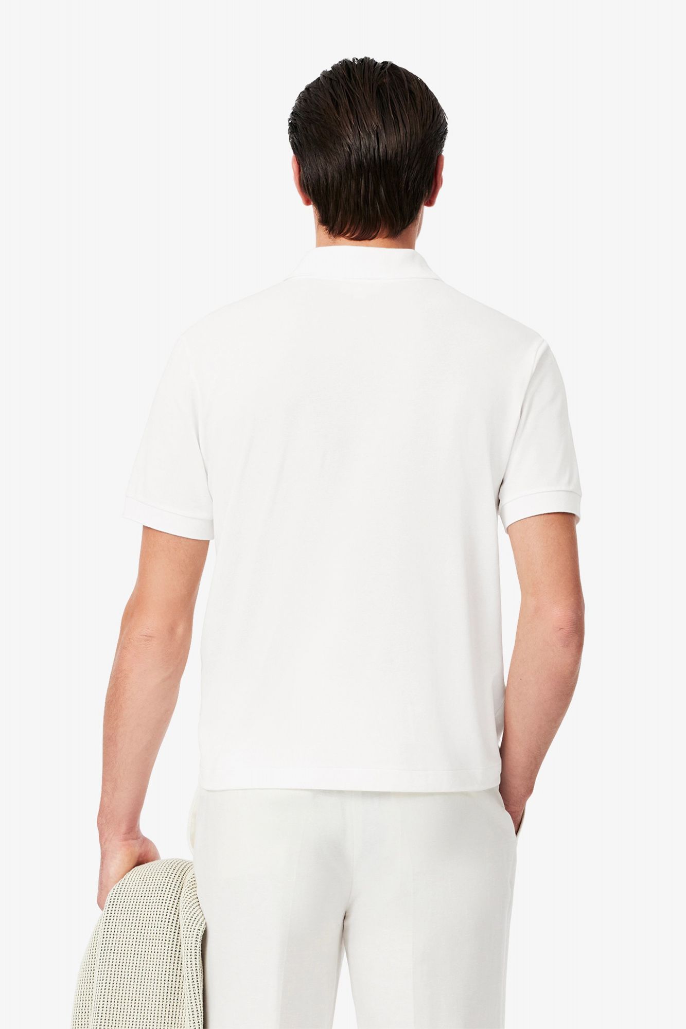 LACOSTE  SHORT SLEEVED RIBBED COLLAR en color BLANCO (3)