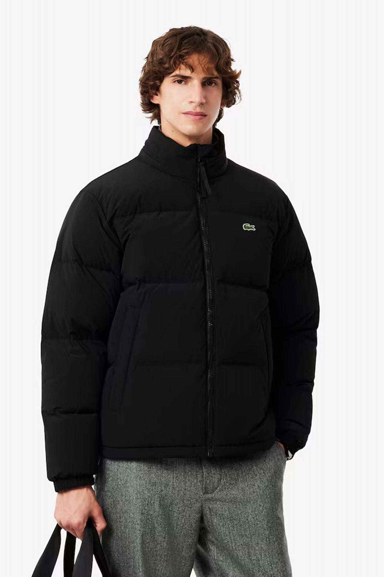 LACOSTE HOODED DOWN JACKET en color NEGRO (1)