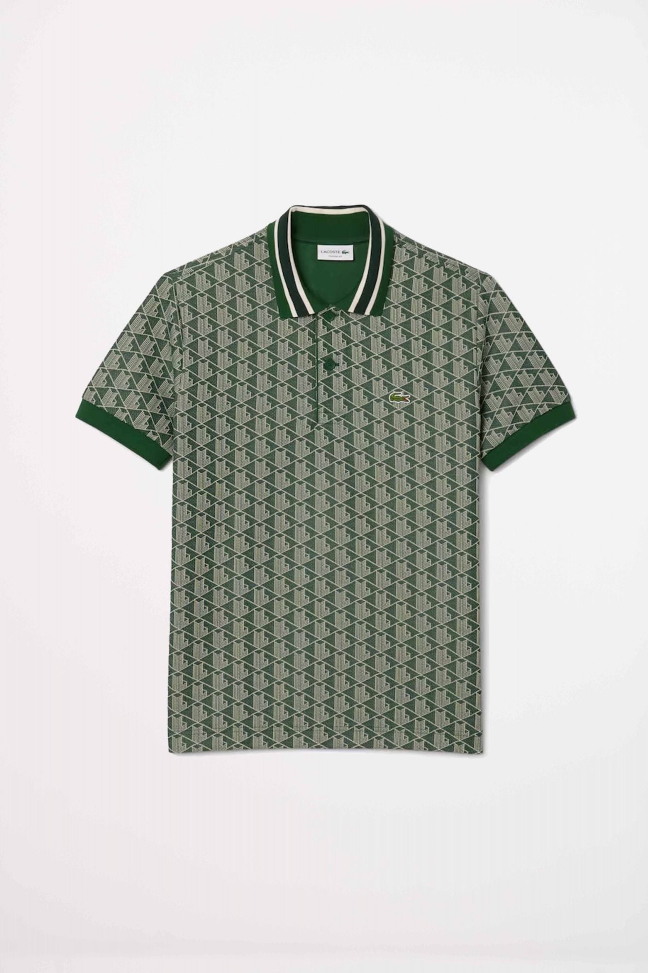 LACOSTE CLASSIC FIT MONOGRAM POLO en color VERDE (2)