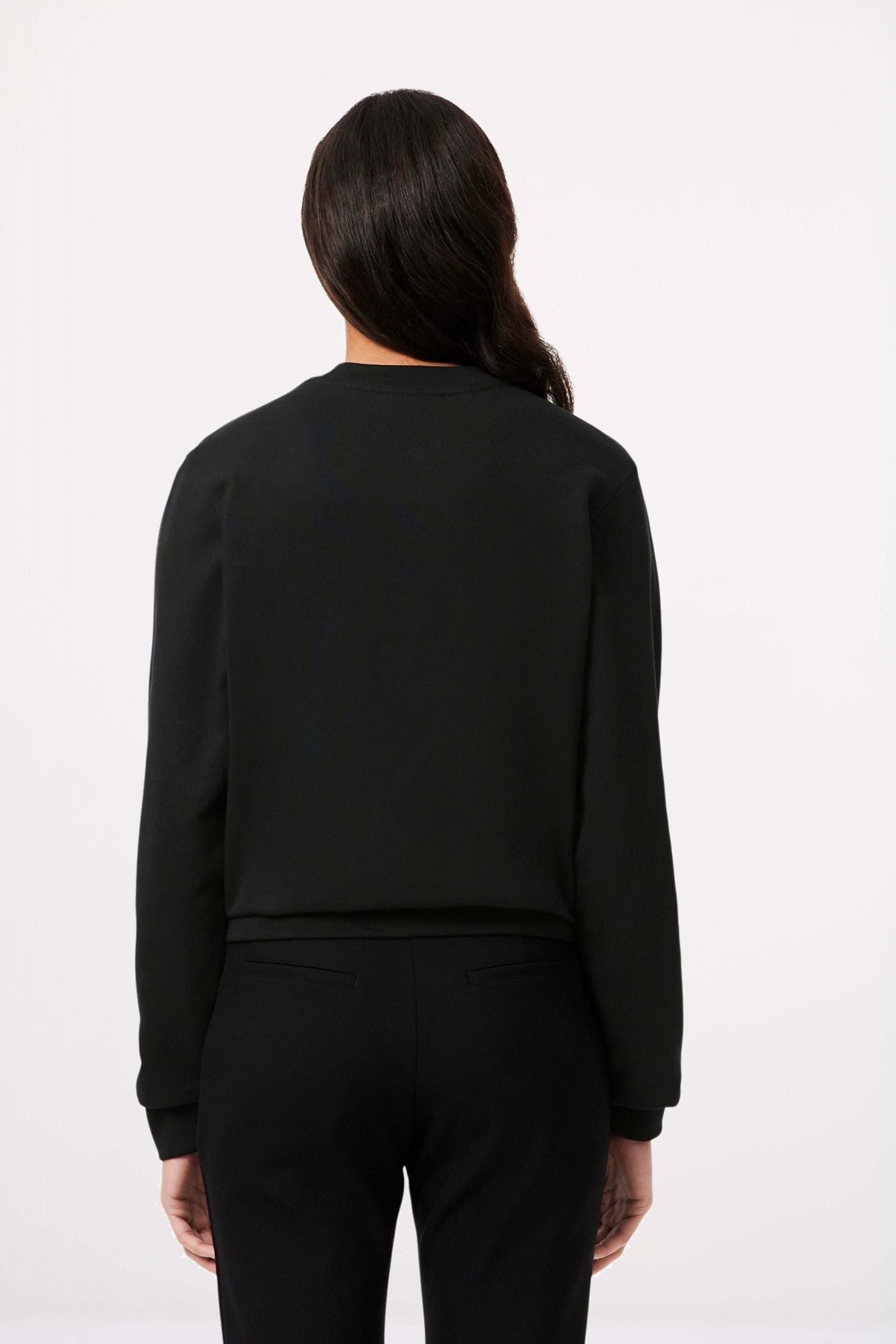LACOSTE RELAXED FIT FLEECE CREW NECK en color NEGRO (4)