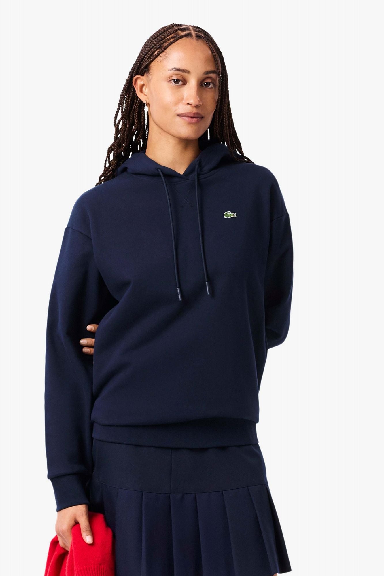 LACOSTE OVERSIZED FLEECE HOODIE en color AZUL (1)