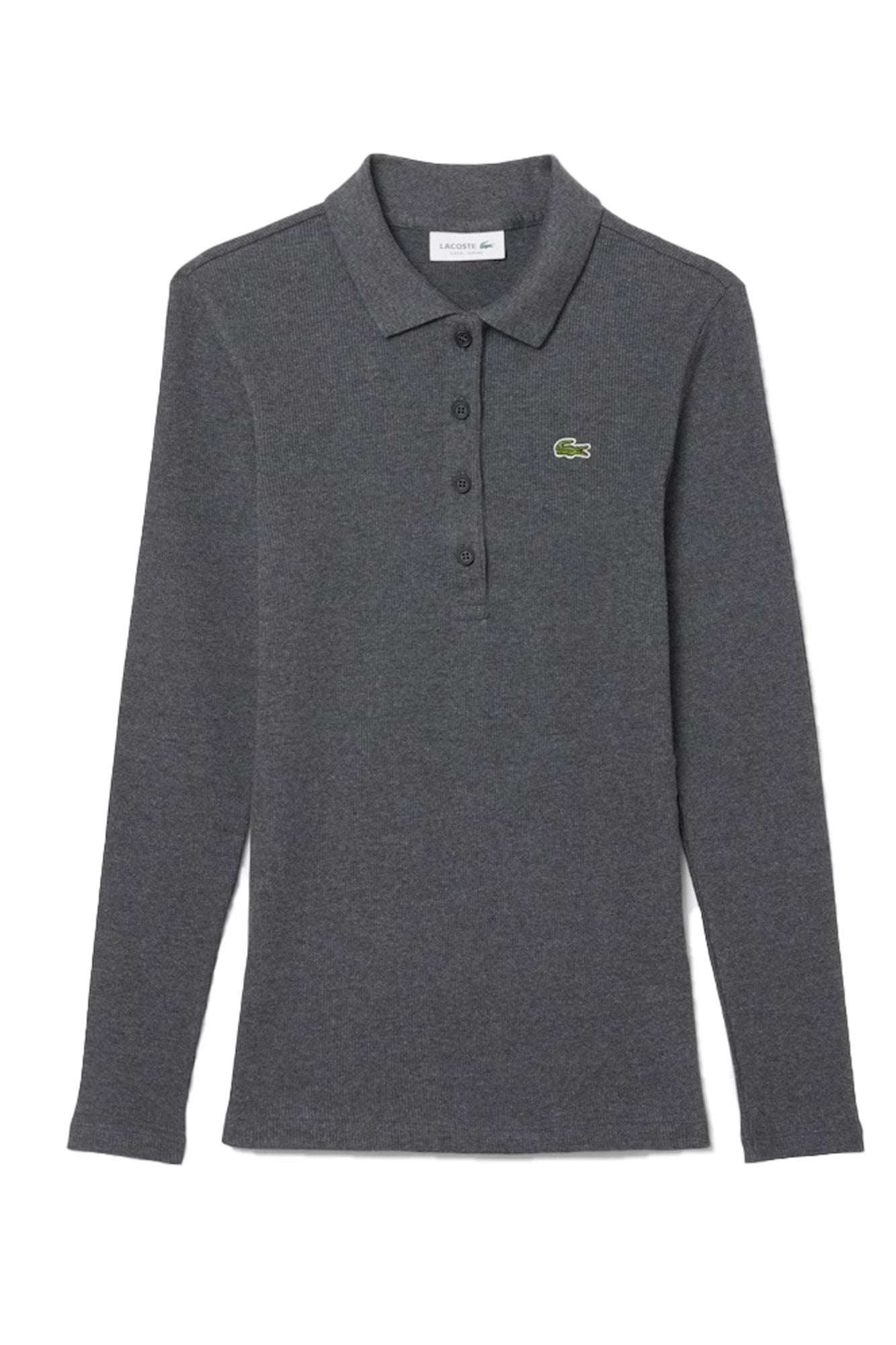 LACOSTE  RIBBED COLLAR SHIRT  en color GRIS (2)
