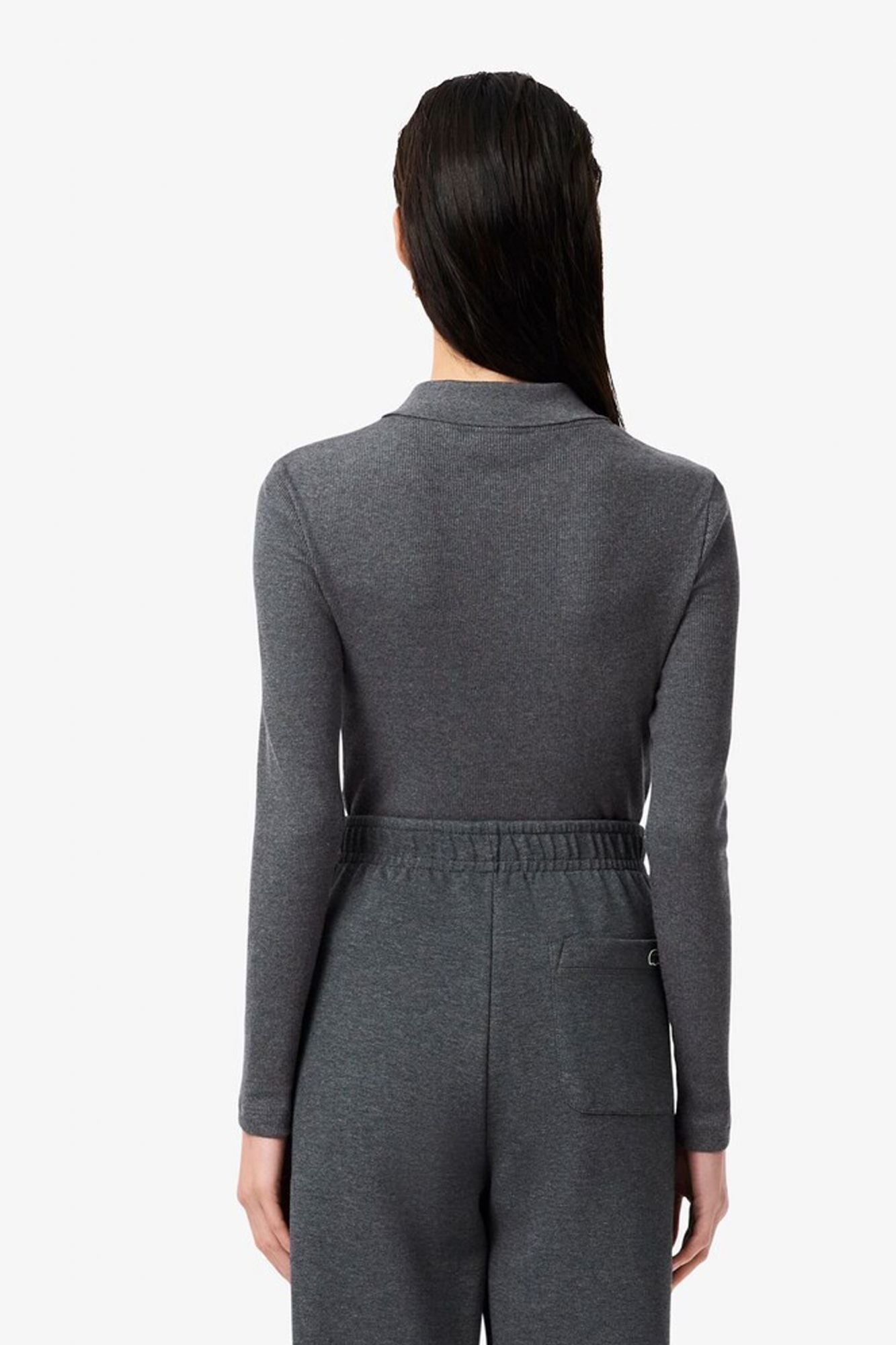 LACOSTE  RIBBED COLLAR SHIRT  en color GRIS (3)