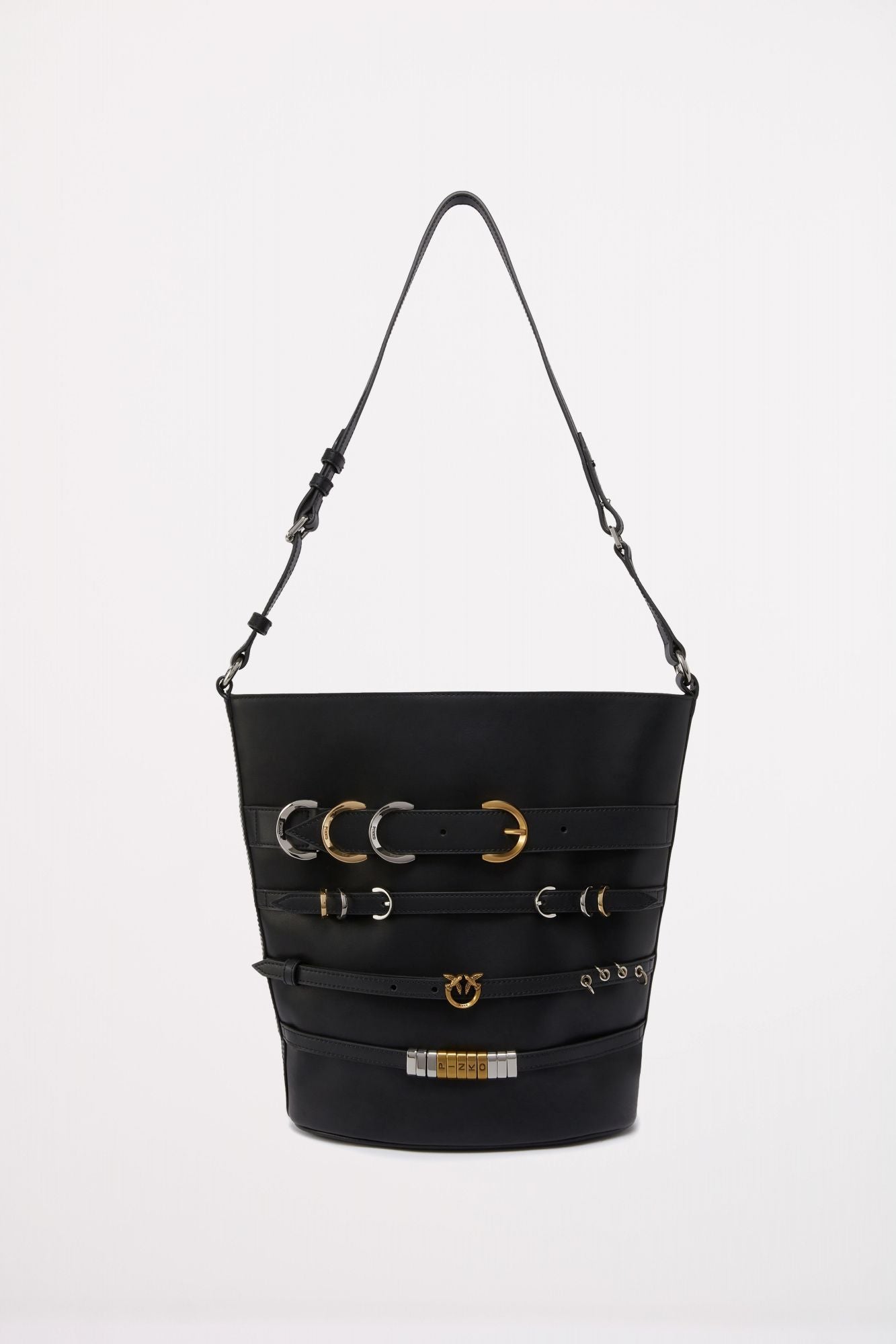 PINKO  BELTS BUCKET VITE en color NEGRO (1)