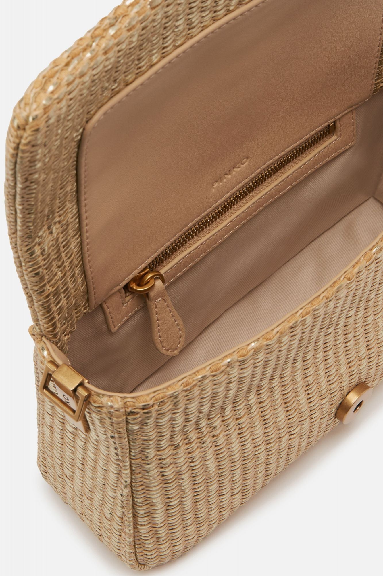 PINKO LOVE ONE MINI SLOUCHY FL en color ORO (3)
