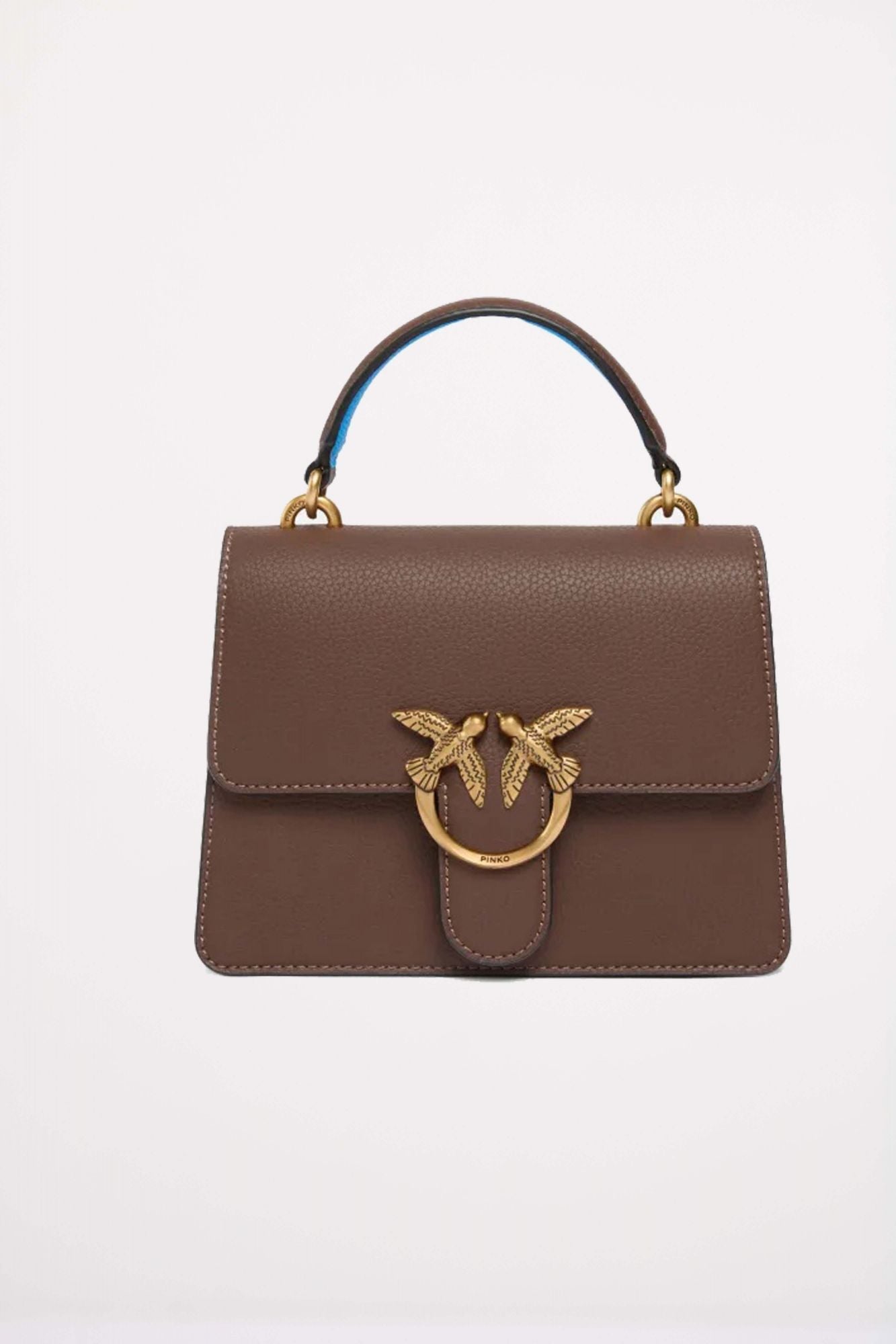 PINKO  LOVE ONE TOP HANDLE MIN  en color MARRON (1)