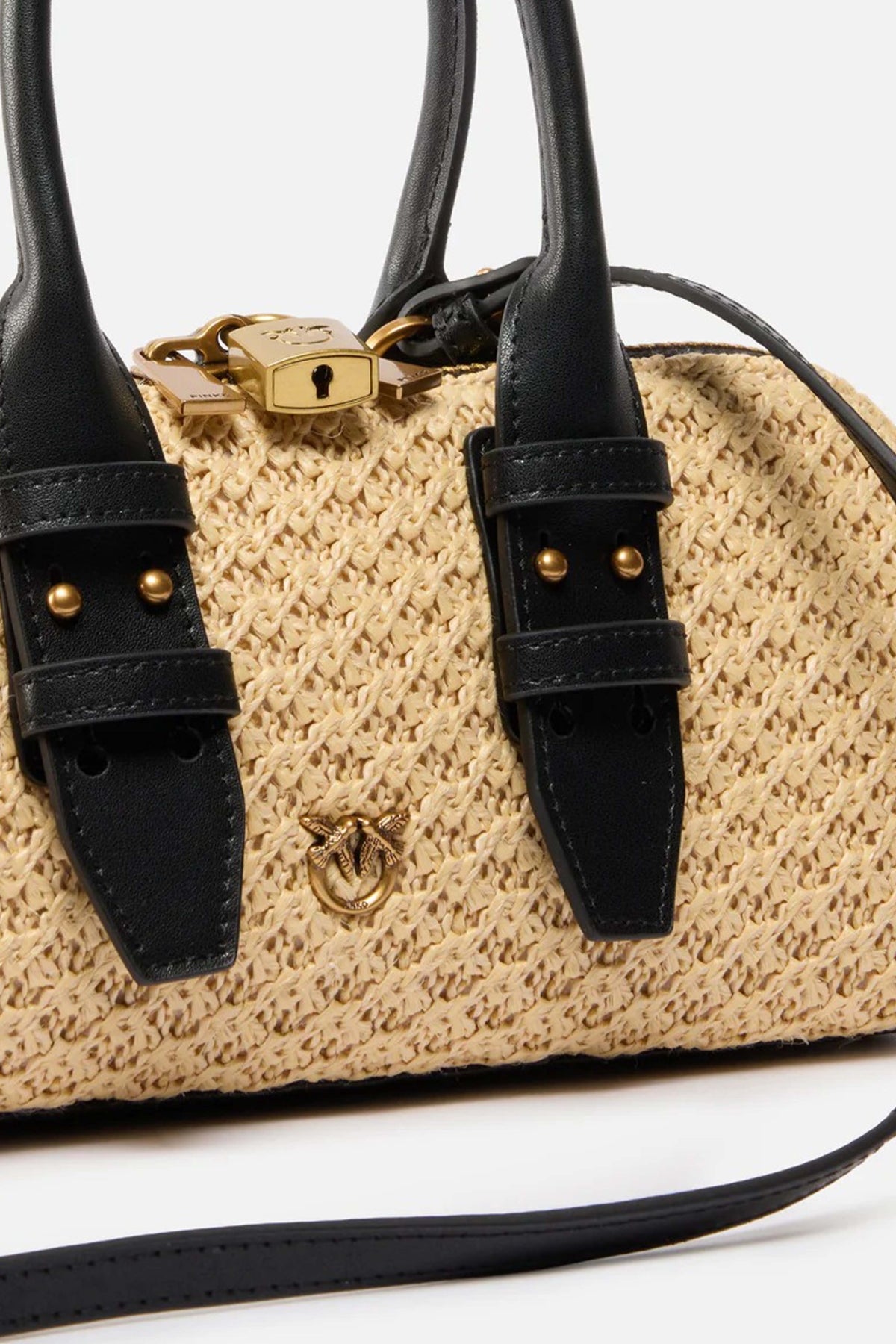 PINKO  BOWLING BAG BAGUETTE  en color MARRON CLARO (3)